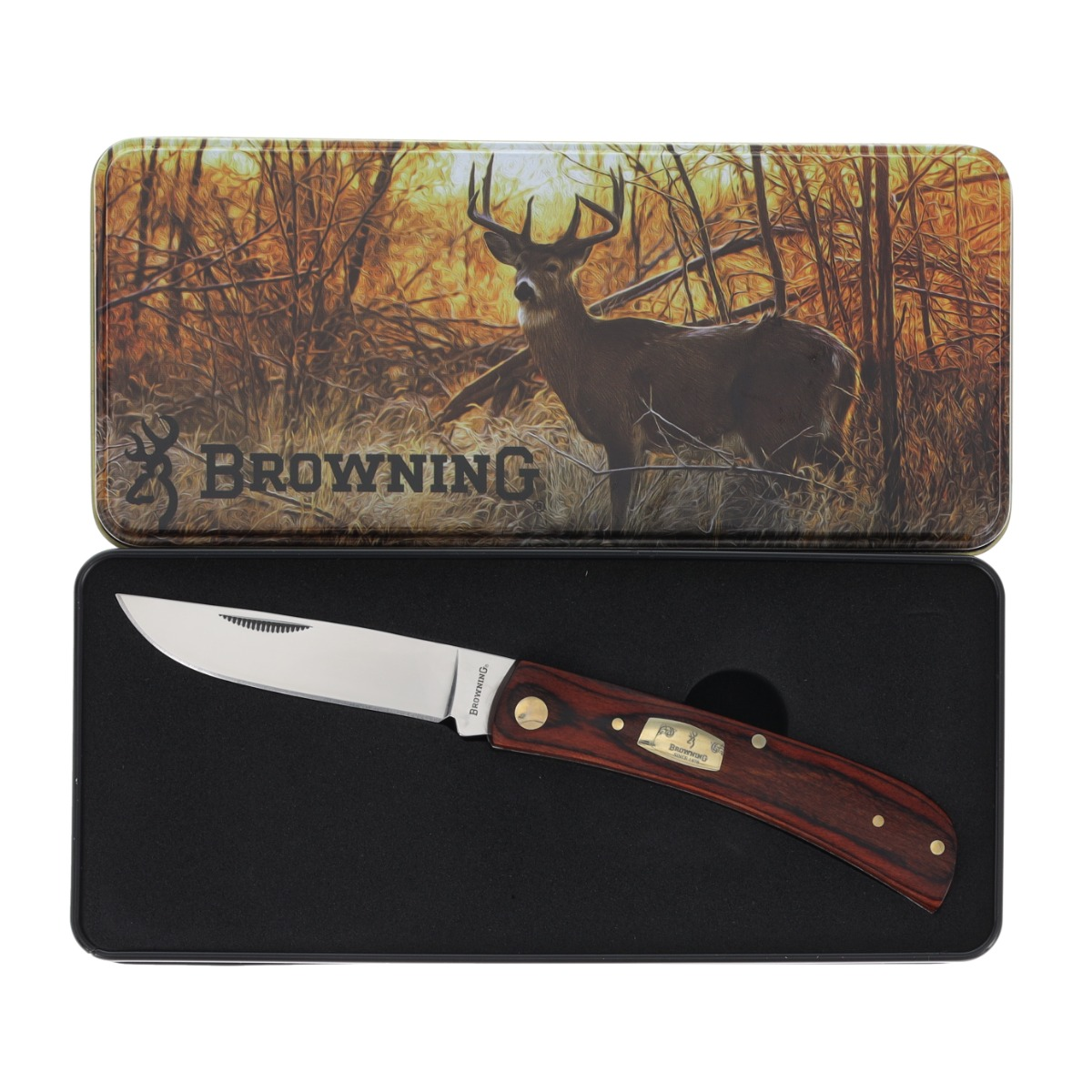 Browning Vintage Whitetail Folding Knife and Tin BR0419 View 7