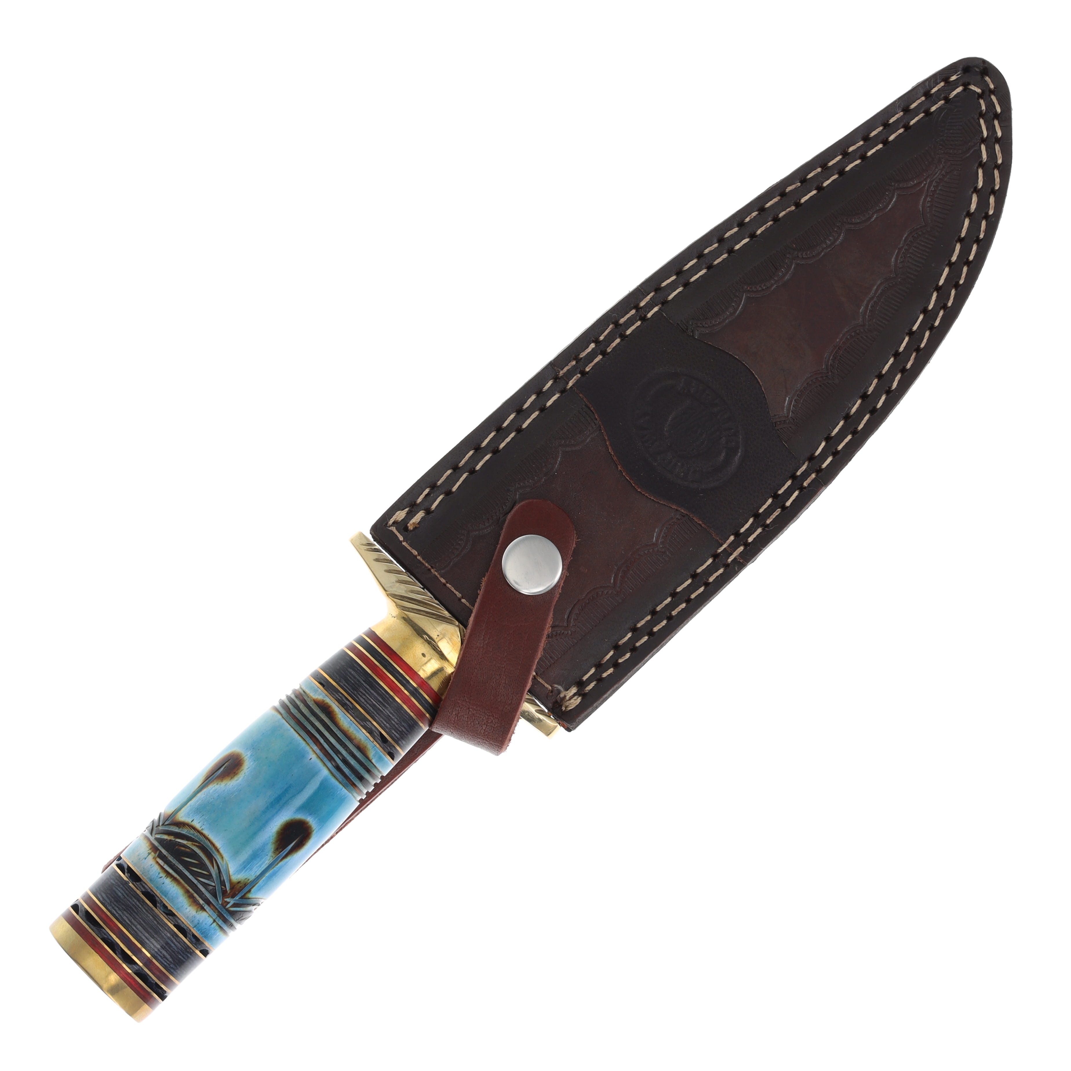 Frost Chipaway Cutlery Midnight Stream Fixed Blade Hunting Knife Blue Smooth Bone FRCW0161BLB View 1