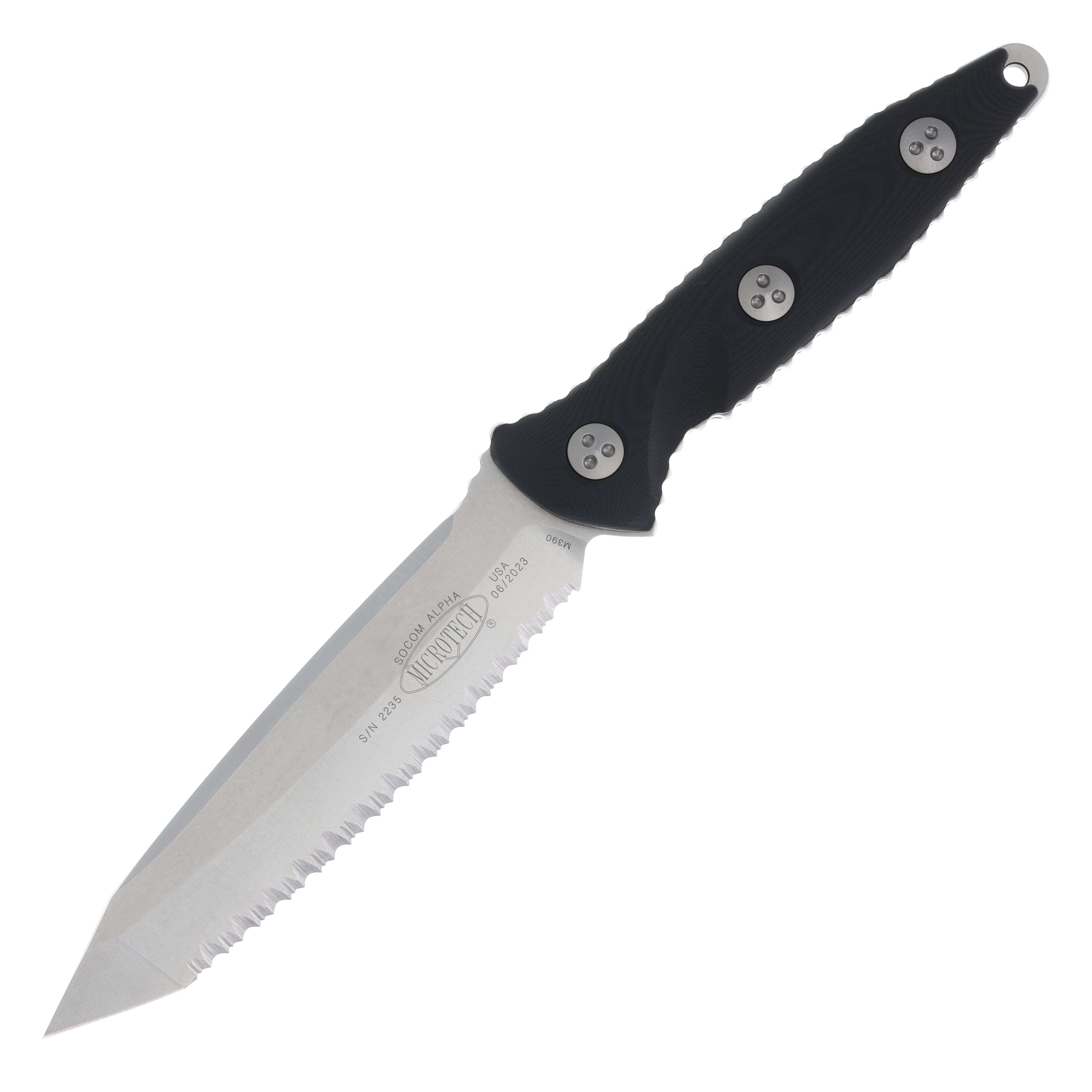 Microtech SOCOM Alpha Fixed Blade Knife (T/E Stonewash F/S | Black G-10) MT11412 View 3