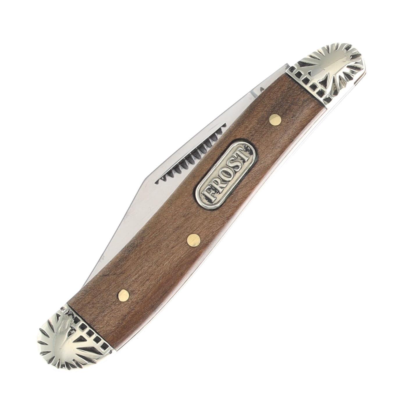 Frost Cutlery Little Peanut Folding Knife Pecan Burlwood FRFC1007PCW View 2