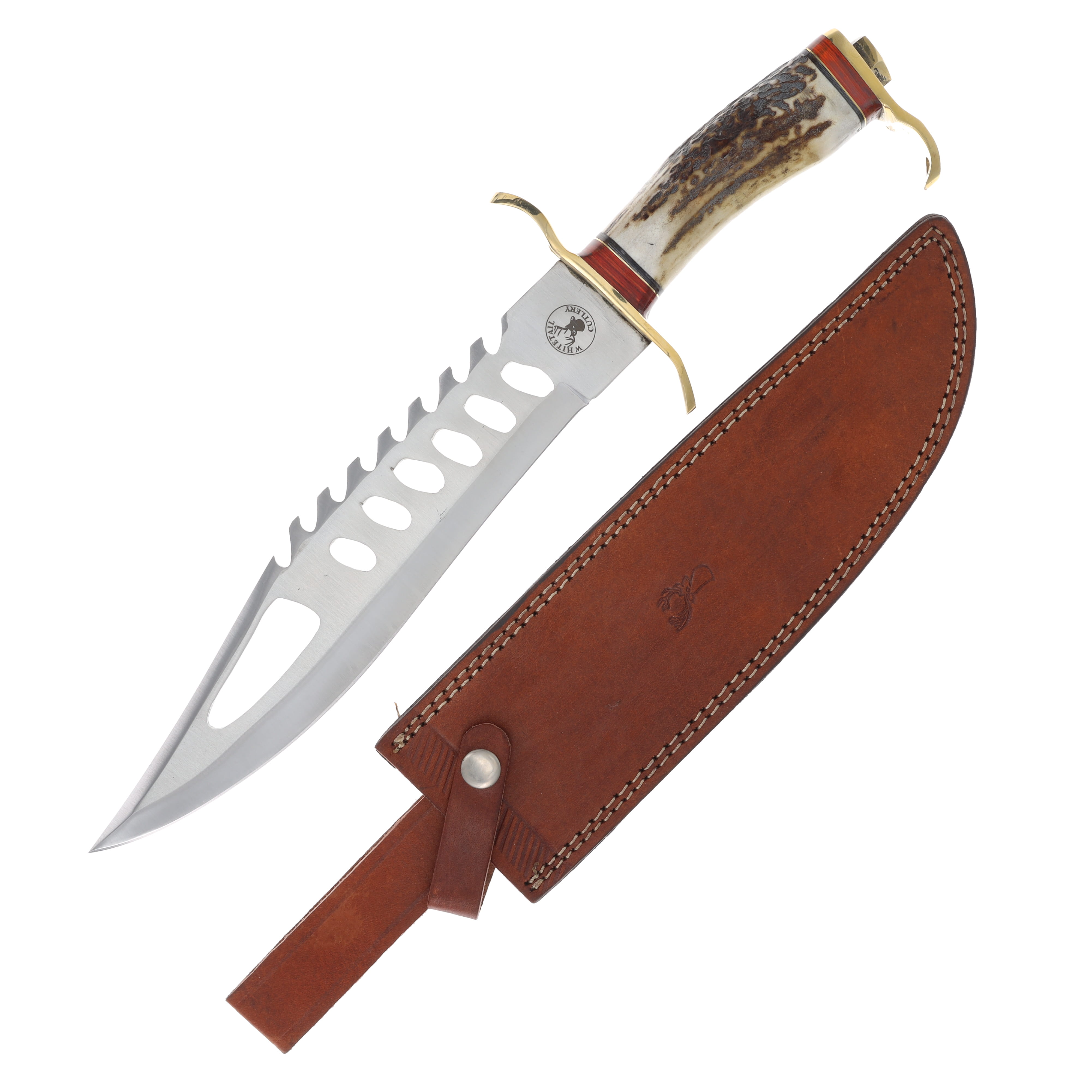 Frost Whitetail Cutlery Bowie Deer Stag and Pakkawood FRWT058 View 1