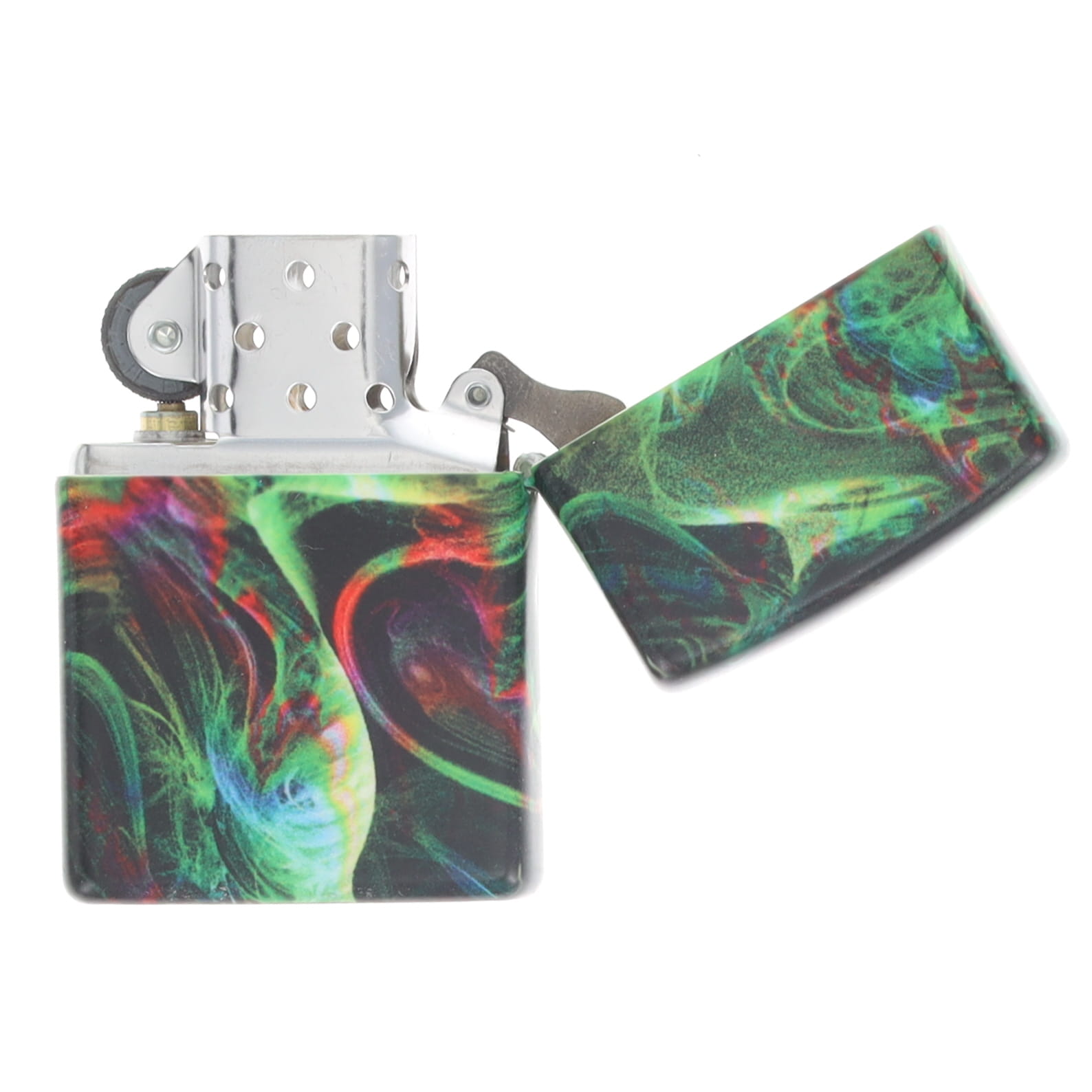 Zippo Psychedelic Swirl Glow in The Dark Matte Green Lighter ZP48774 View 4