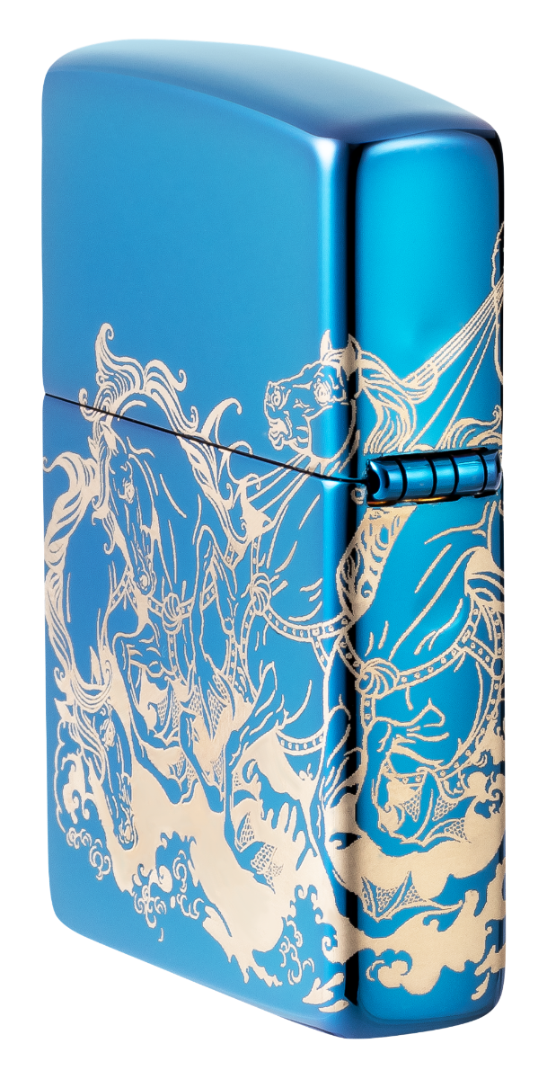 Zippo King of Atlantis High Polish Blue Lighter ZP48787 View 2