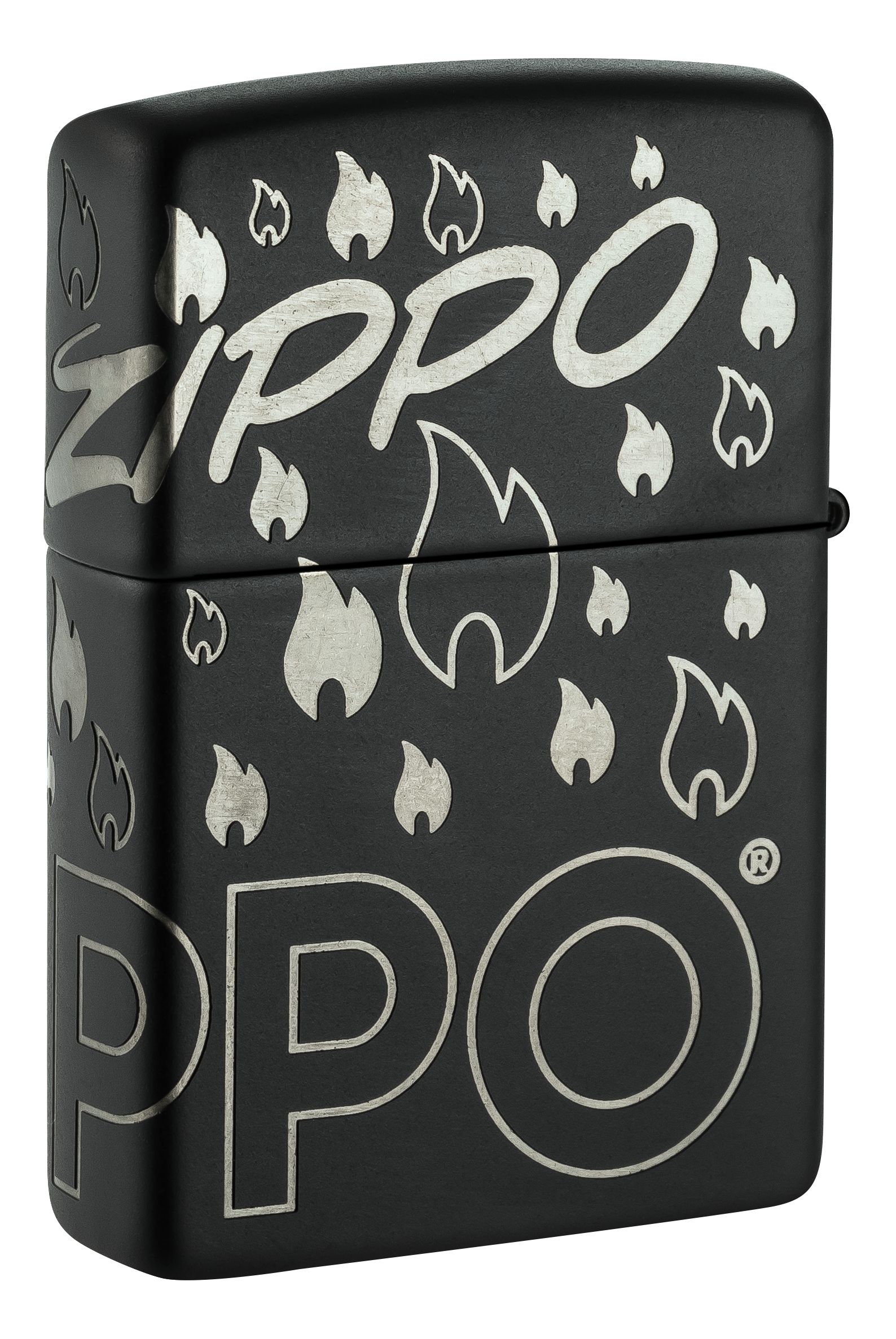 Zippo Design Sleek Black Matte Lighter ZP48908 View 3