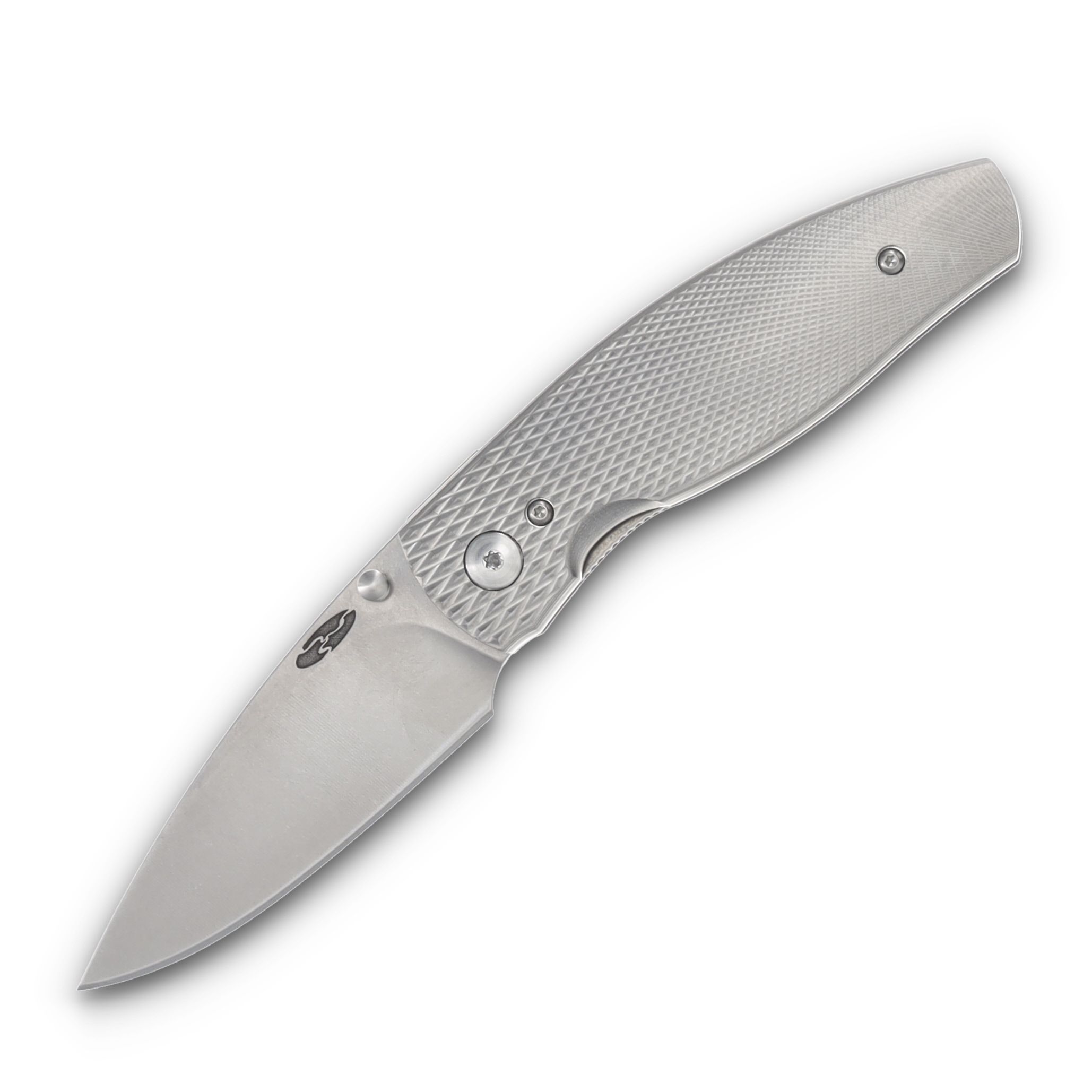 Three Rivers Manufacturing Neutron 2 Linerlock Folding Knife (Diamond-Textured 3D Contoured Titanium) DLR-N2T13D-T View 1