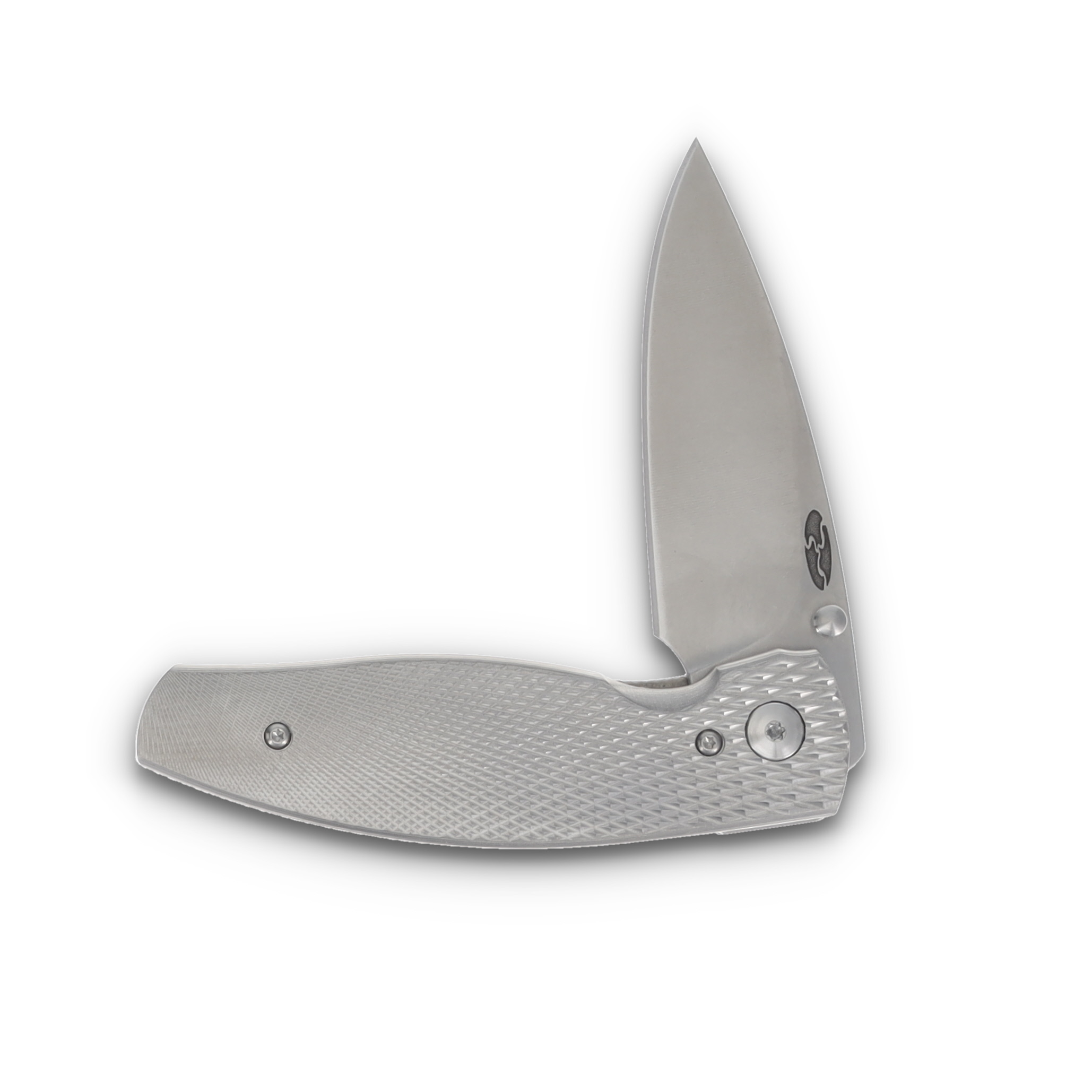 Three Rivers Manufacturing Neutron 2 Linerlock Folding Knife (Diamond-Textured 3D Contoured Titanium) DLR-N2T13D-T View 3