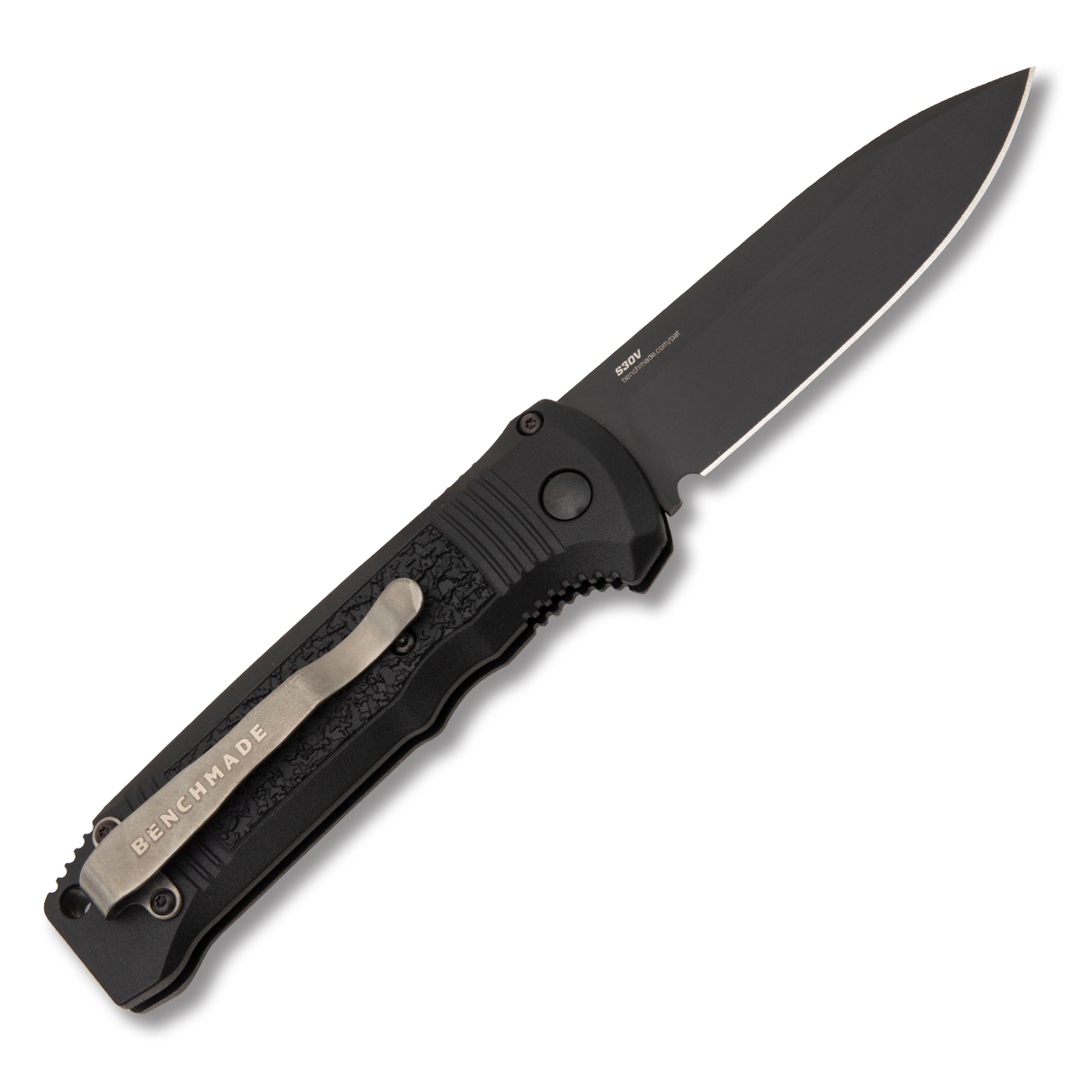 Benchmade 4400BK Casbah OTS Automatic Knife Black Grivory - 3.43in Black DLC Drop Point Plain AUBM4400BK View 2