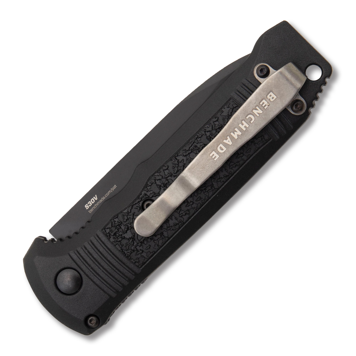 Benchmade 4400BK Casbah OTS Automatic Knife Black Grivory - 3.43in Black DLC Drop Point Plain AUBM4400BK View 4
