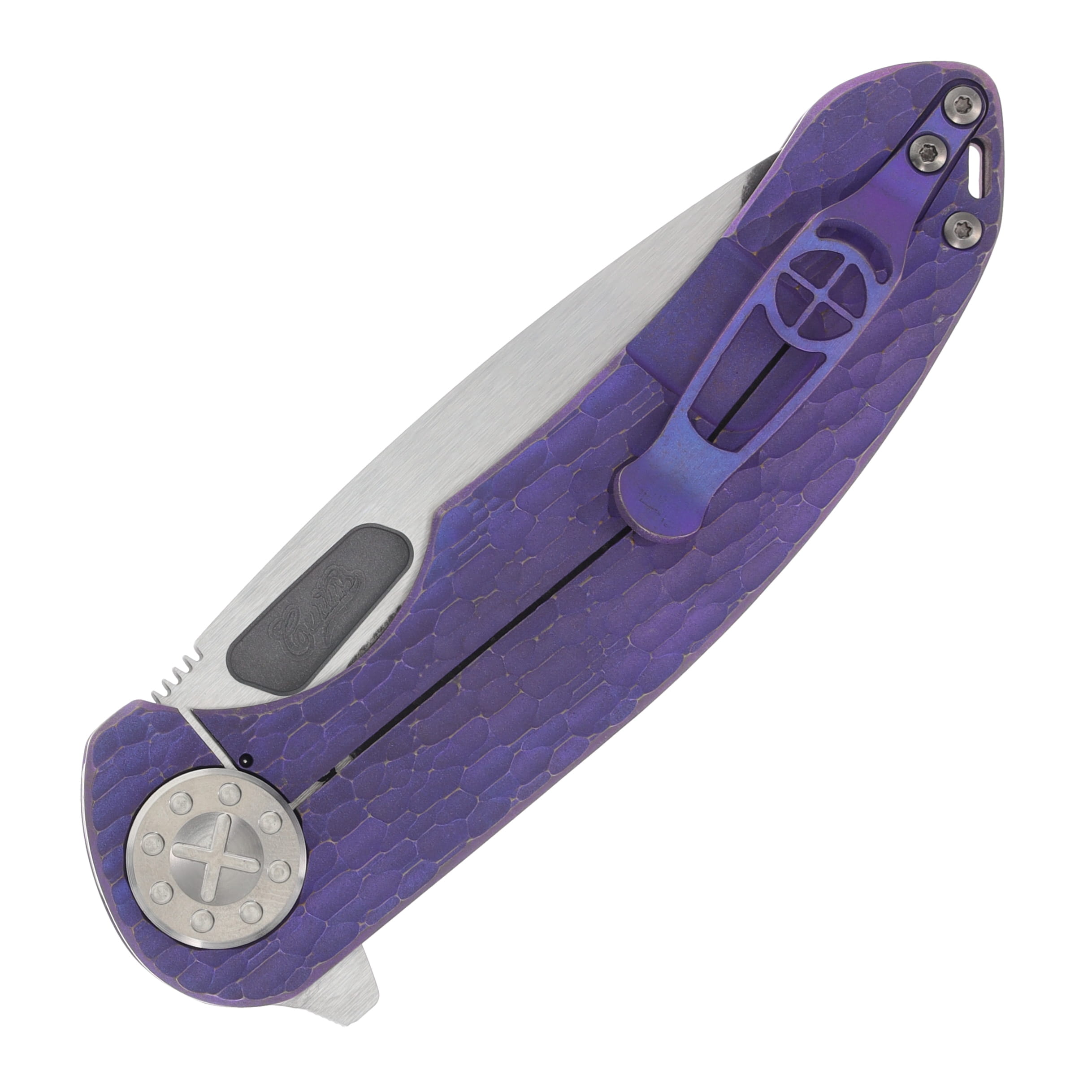Curtiss Custom Knives F3 Large Spanto Folding Knife (Magnacut, Purple/ 2 Tone Titanium) CCKF3LSPFPPUR View 4