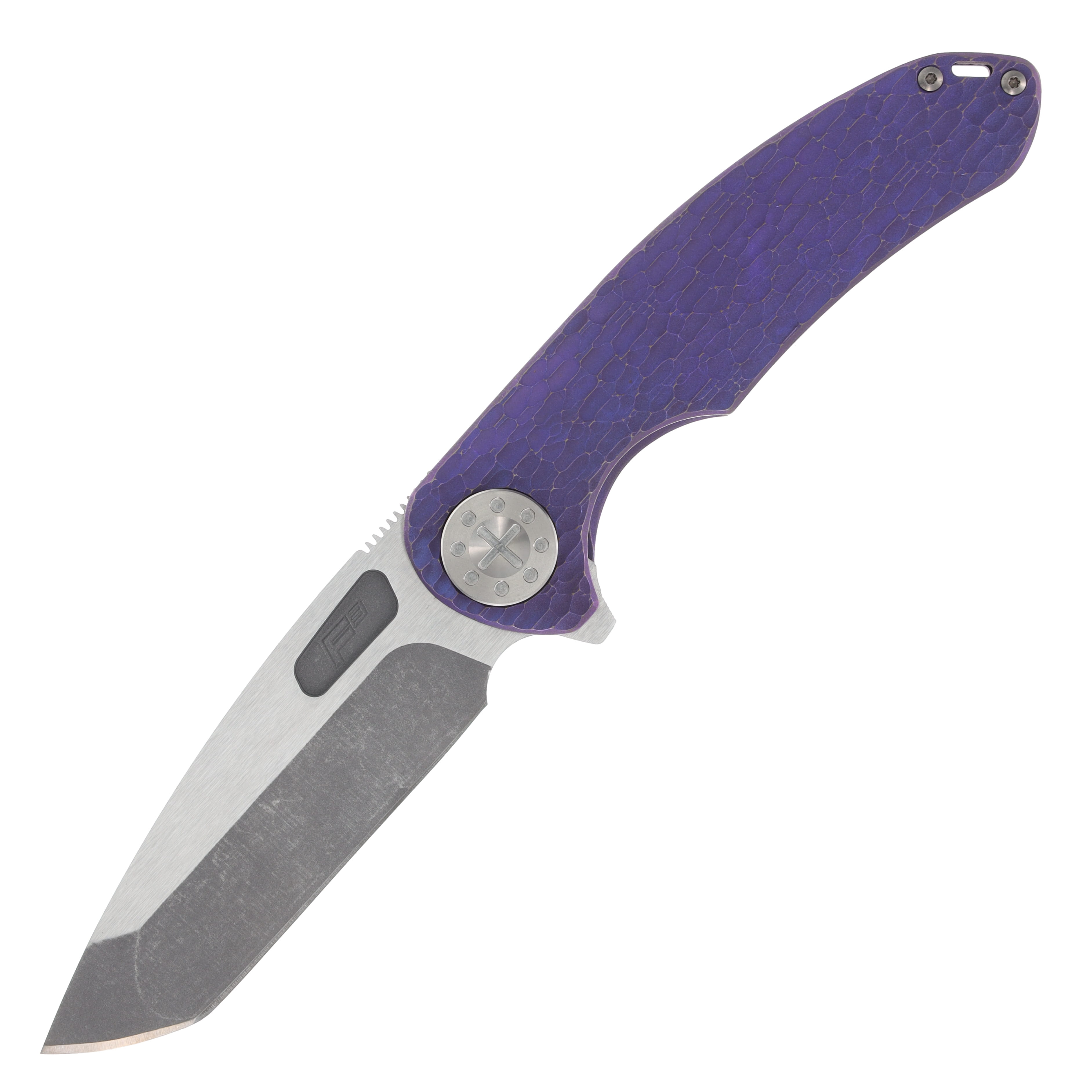 Curtiss Custom Knives F3 Large Spanto Folding Knife (Magnacut, Purple/ 2 Tone Titanium) CCKF3LSPFPPUR View 1
