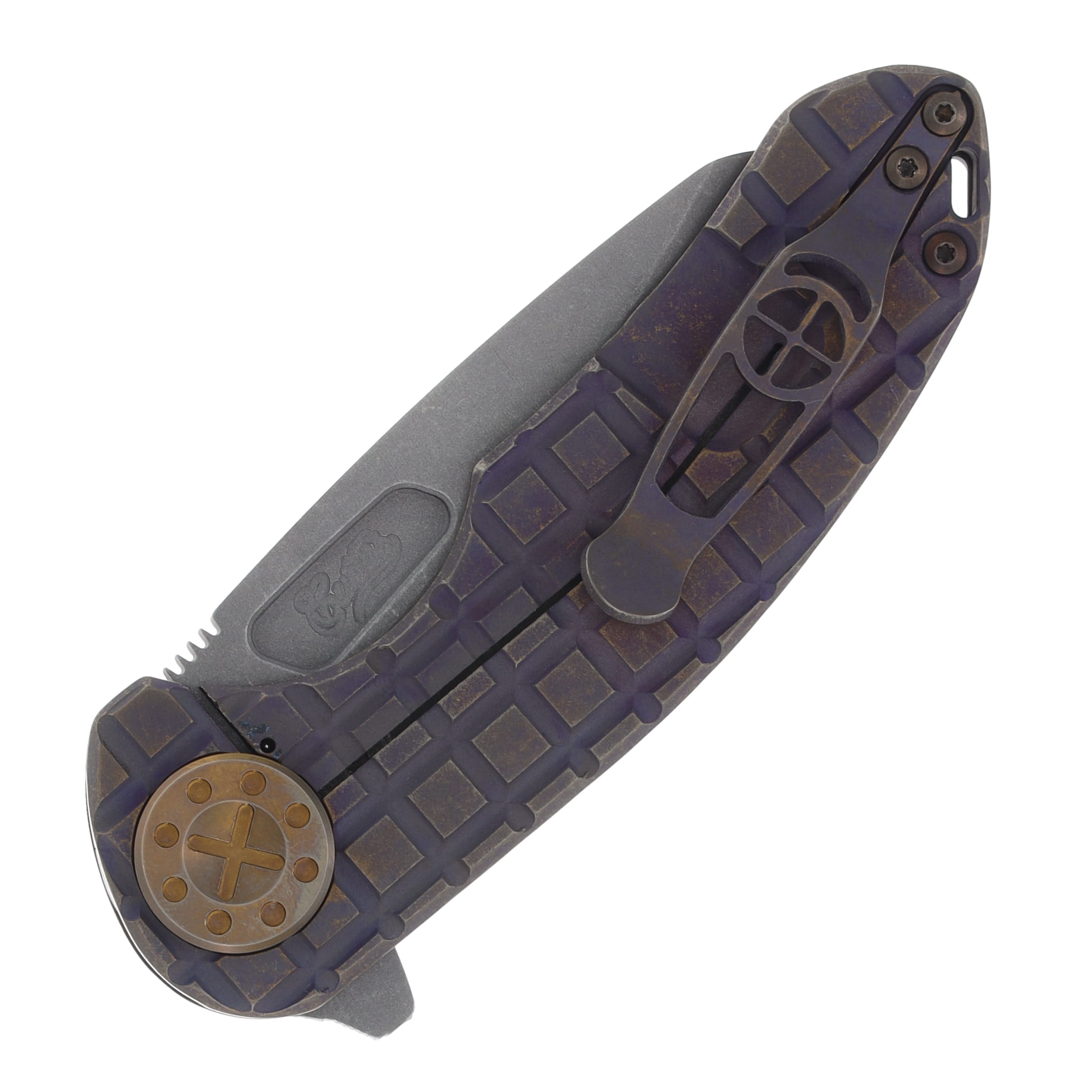 Curtiss Custom F3 Medium Framelock Folding Knife Magnacut Wharny/Root Beer Bronze CCKF3MWFRBBLSTBZ View 3