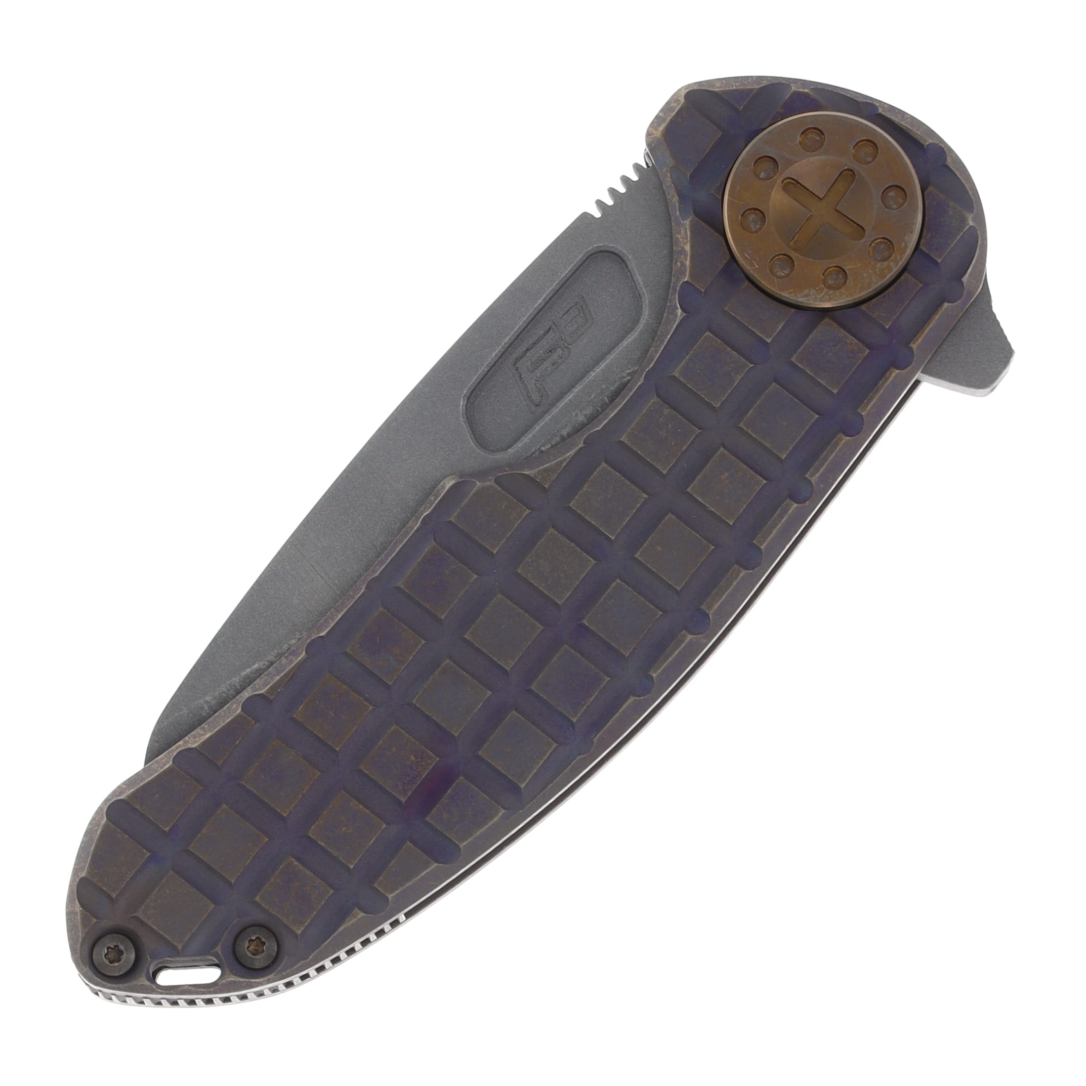 Curtiss Custom F3 Medium Framelock Folding Knife Magnacut Wharny/Root Beer Bronze CCKF3MWFRBBLSTBZ View 4