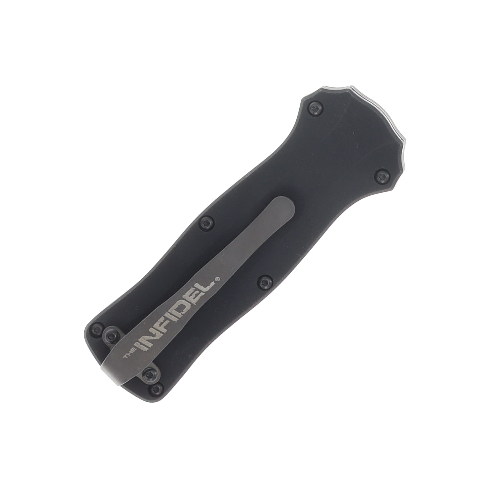Benchmade Mini Infidel OTF Automatic Knife Blk Aluminum Handle Blk D/E D2 Spear Point Blade AUBM3350BK View 5