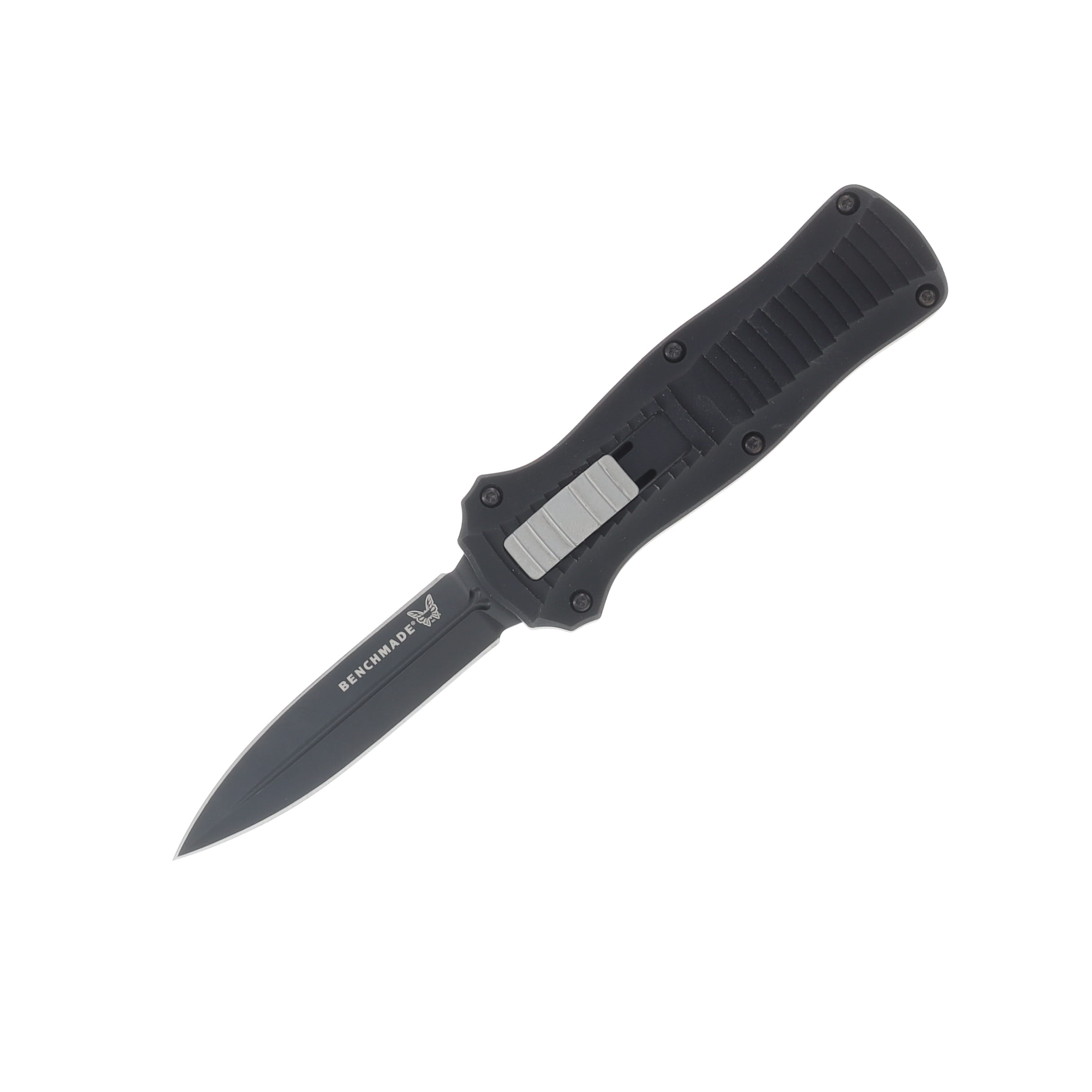 Benchmade Mini Infidel OTF Automatic Knife Blk Aluminum Handle Blk D/E D2 Spear Point Blade AUBM3350BK View 2