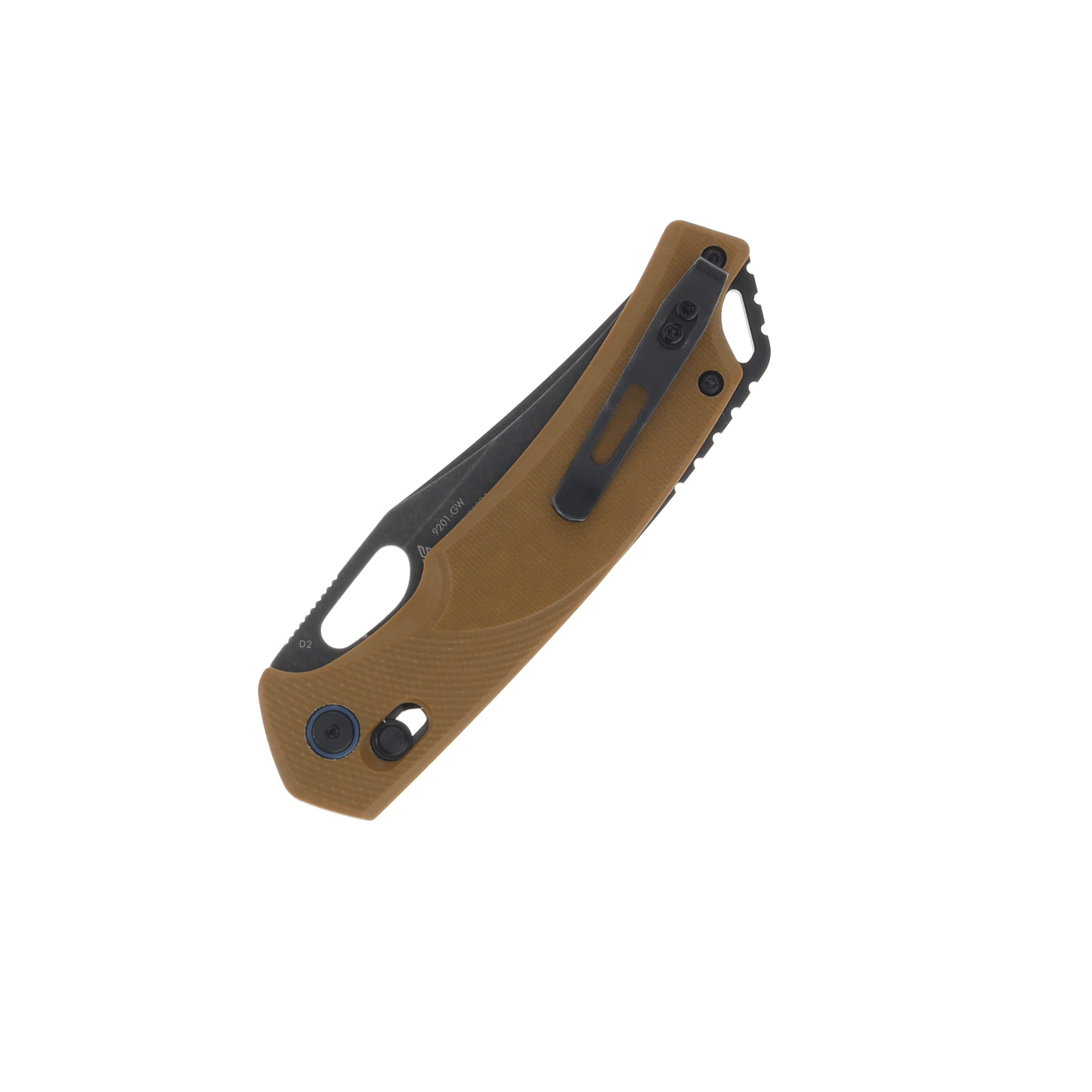 SRM Retriever Crossbar Lock Folding Knife Black Stonewash D2/Tan G-10 SRM9201GW View 4