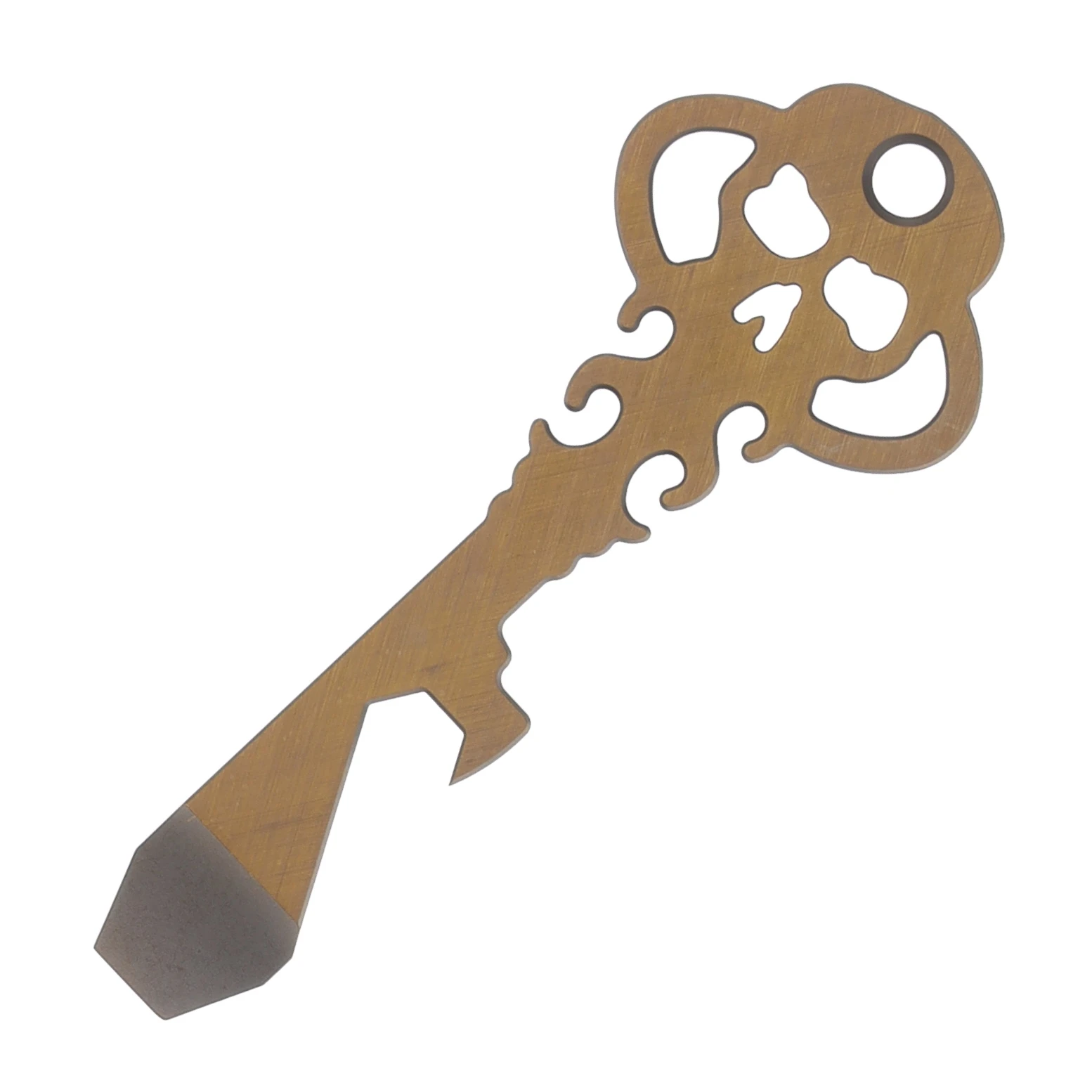 Chaves Knives Keybar Titanium Crosshatch Bronze Ano KEYTLBTICH View 1