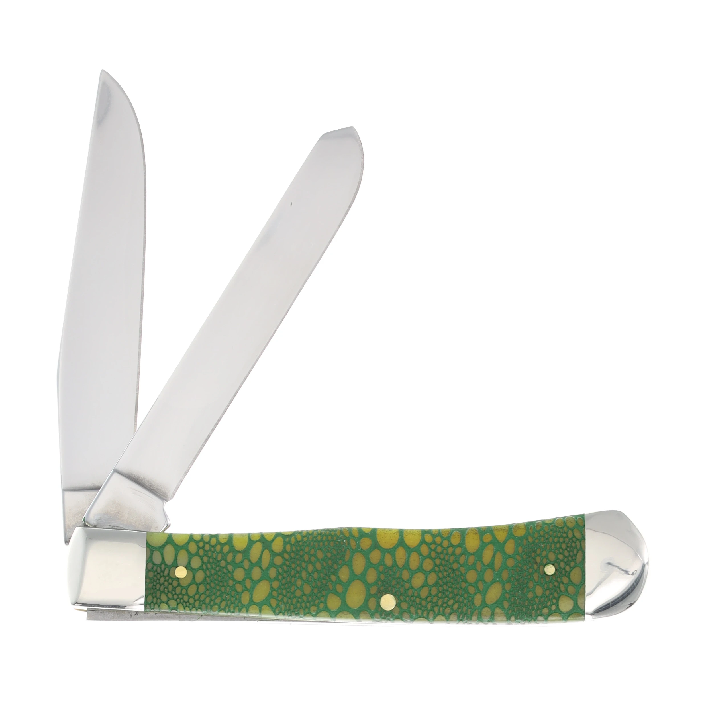 Case XX Lizard Skin Green Bone Trapper Folding Knife CA12523GLS View 2