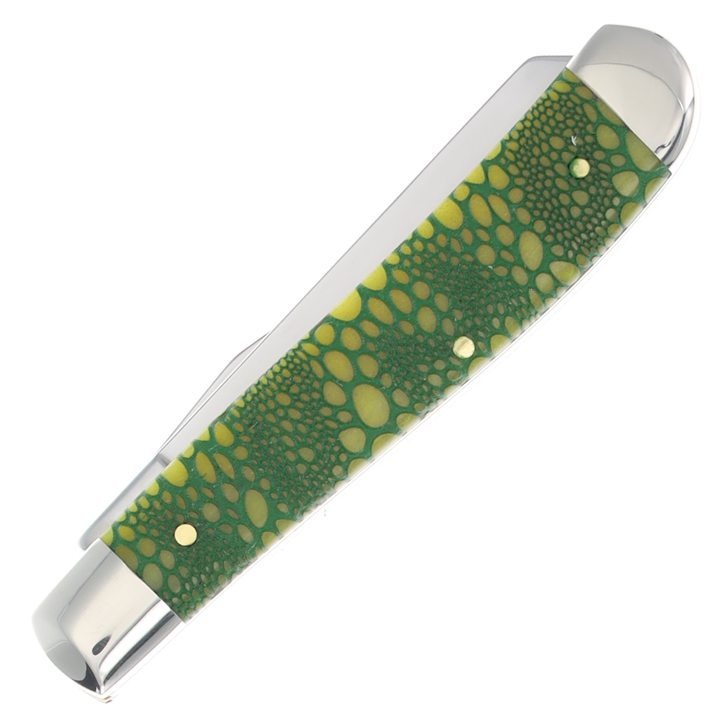 Case XX Lizard Skin Green Bone Mini Trapper Folding Knife
