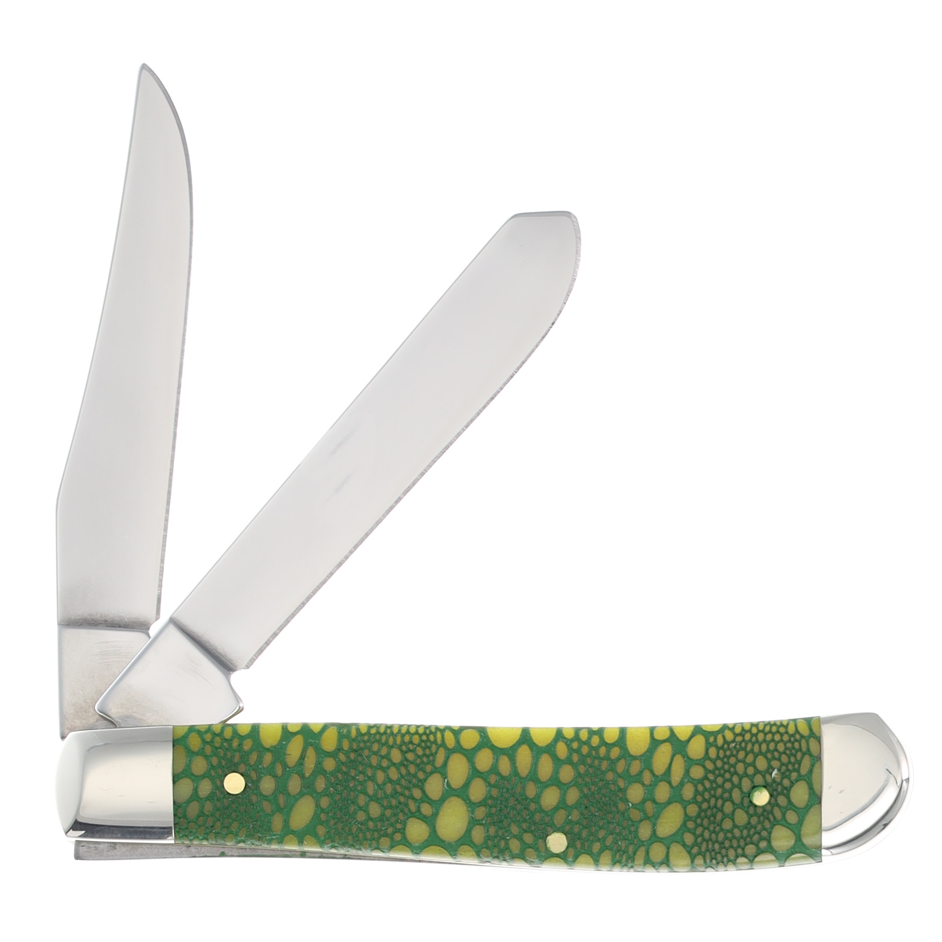 Case XX Lizard Skin Green Bone Mini Trapper Folding Knife