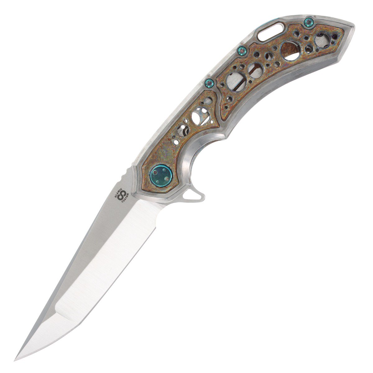 Olamic Wayfarer 247 Framelock Folding Knife (Satin Companto, Neontropic Acid Rain) 094Q View 1