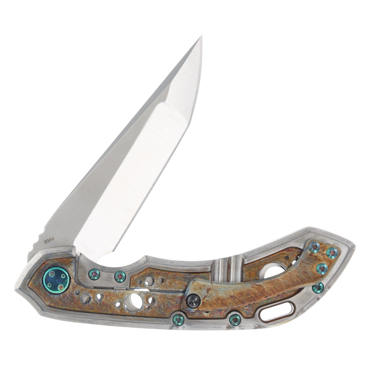 Olamic Wayfarer 247 Framelock Folding Knife (Satin Companto, Neontropic Acid Rain) 094Q View 4