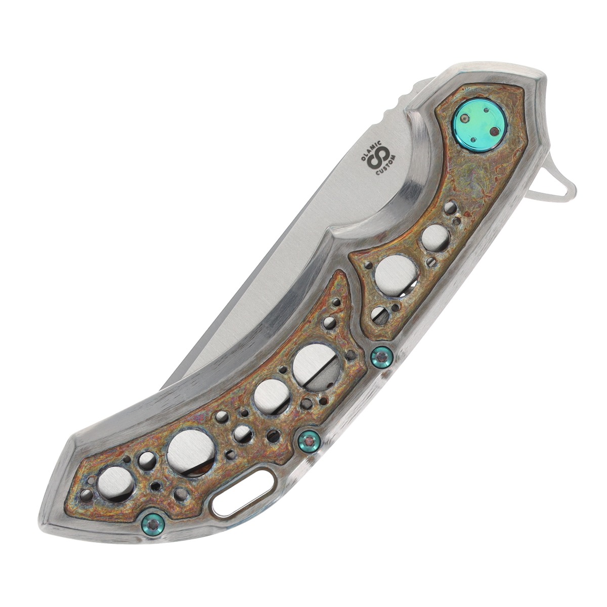 Olamic Wayfarer 247 Framelock Folding Knife (Satin Companto, Neontropic Acid Rain) 094Q View 5