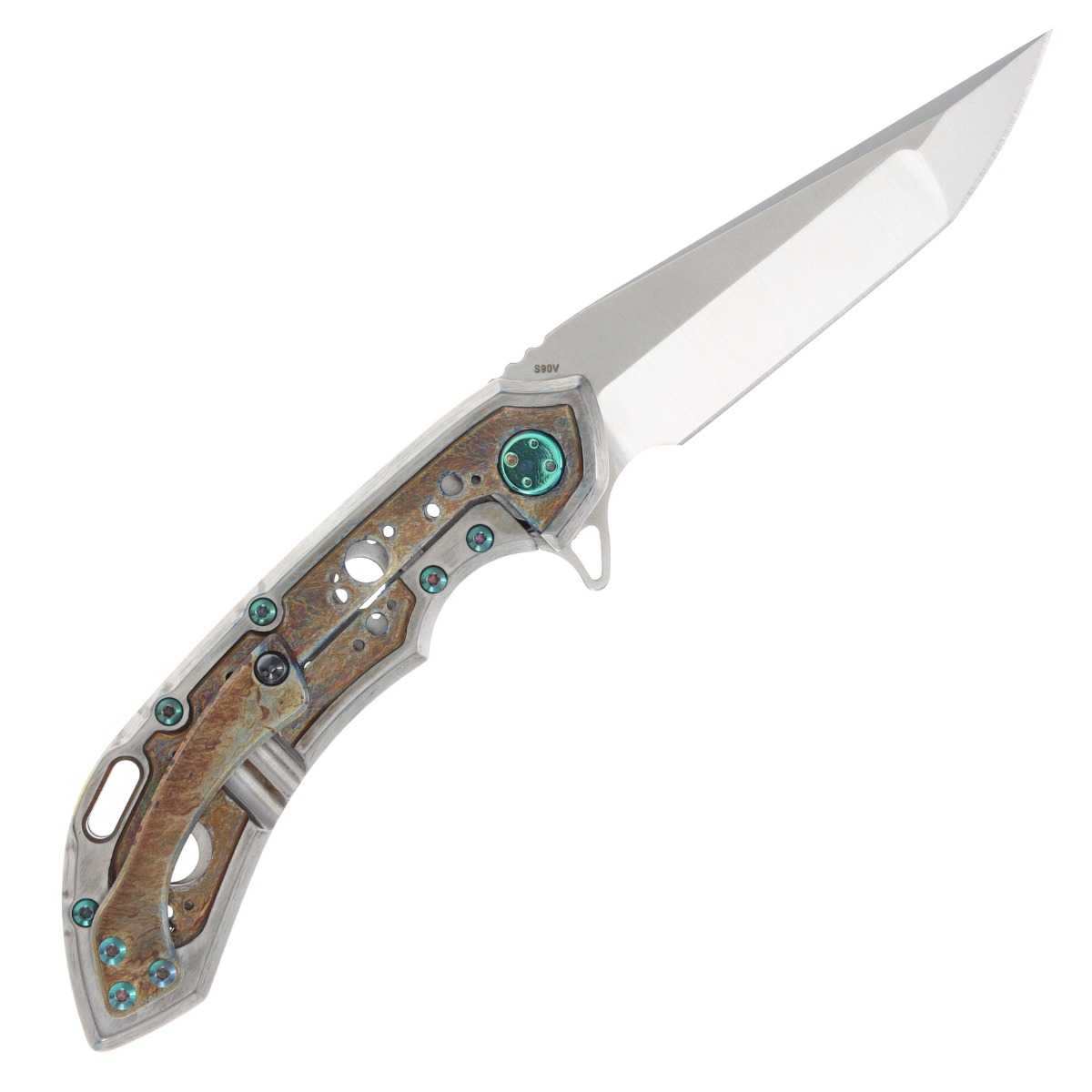Olamic Wayfarer 247 Framelock Folding Knife (Satin Companto, Neontropic Acid Rain) 094Q View 2