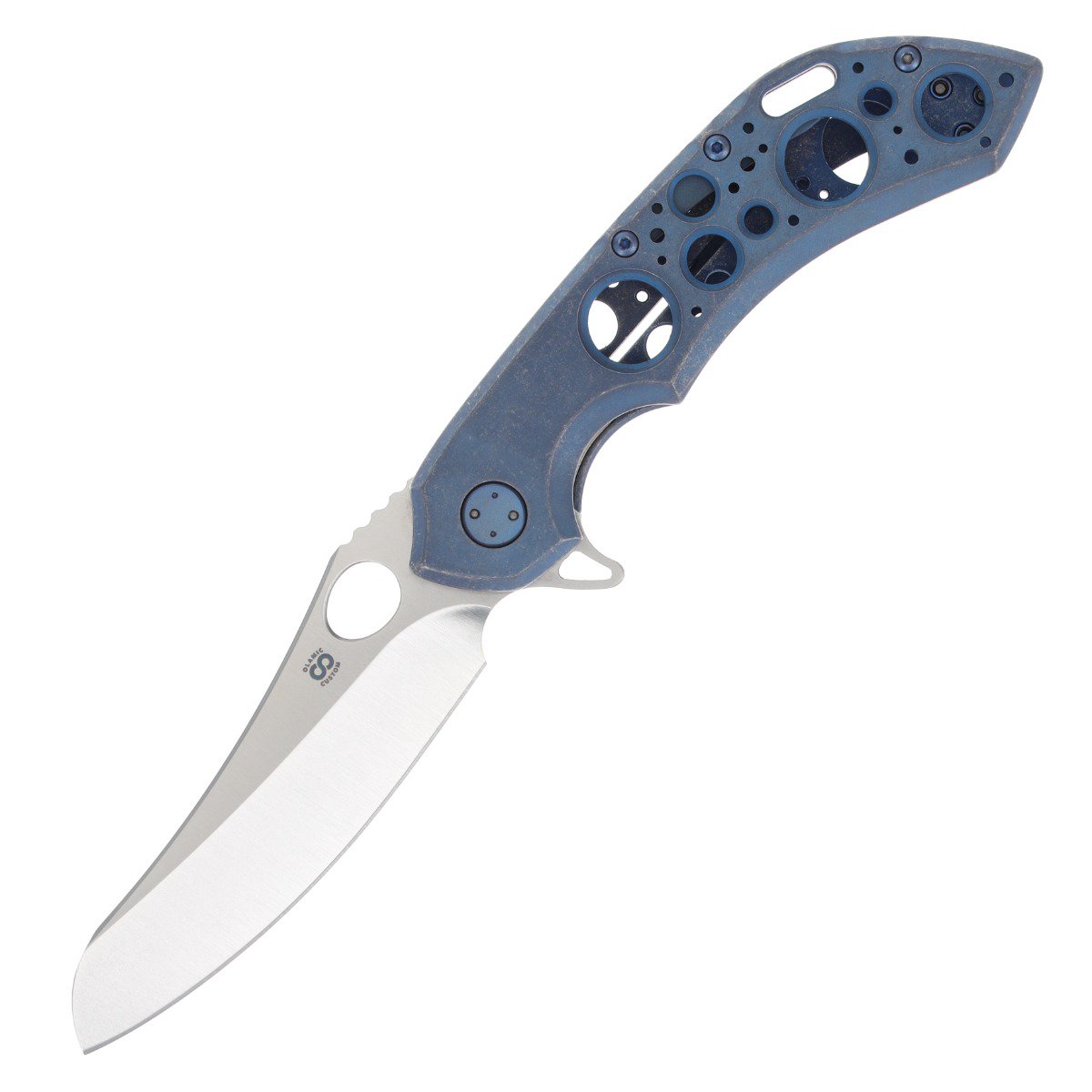 Olamic Wayfarer 247 Mouflon Ti Acid Rain Blue Stonewash 3.5in Satin Blade 131M View 1