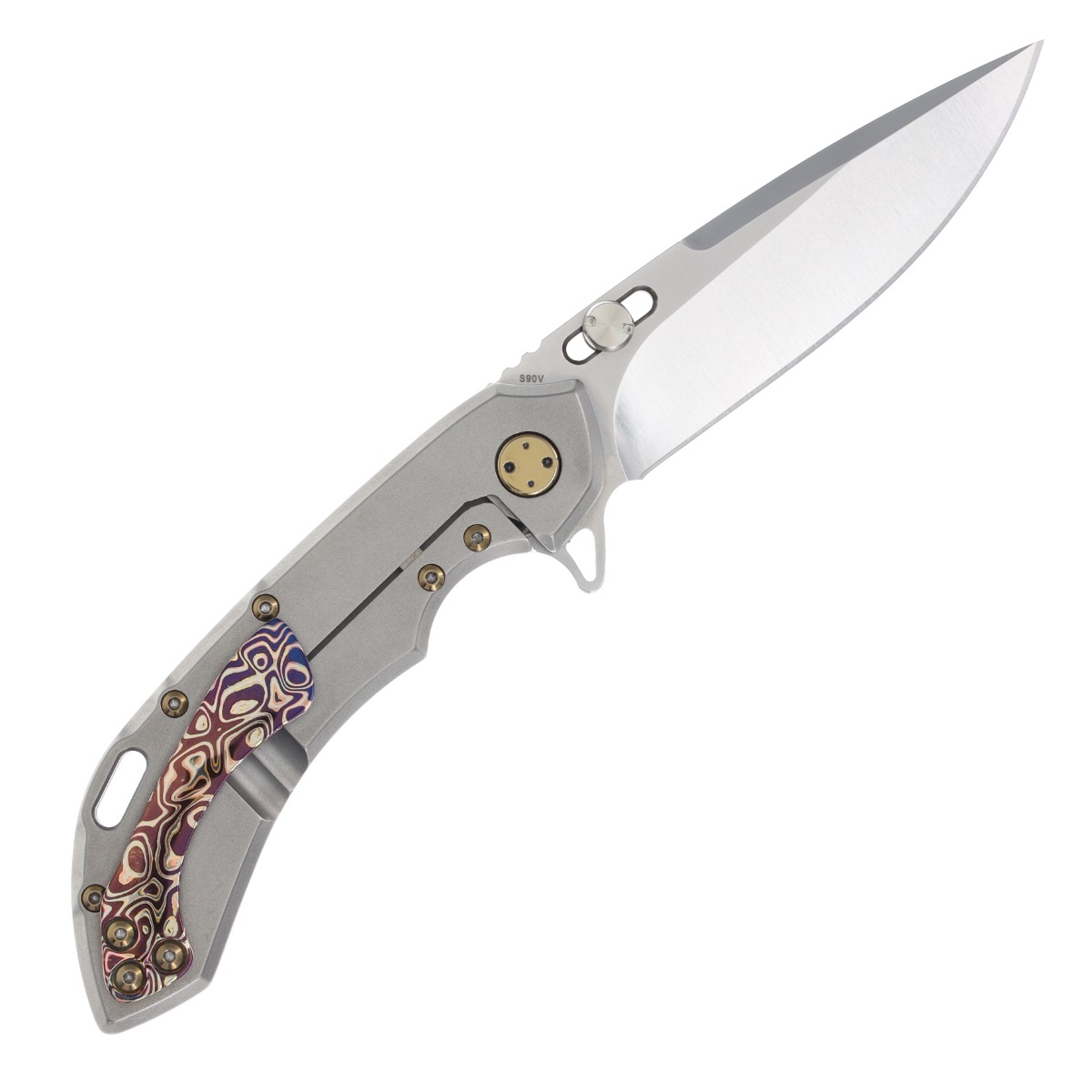 Olamic Wayfarer 247 Purist Ti Fedokume Inlay 3.5in Satin Blade 138P View 2
