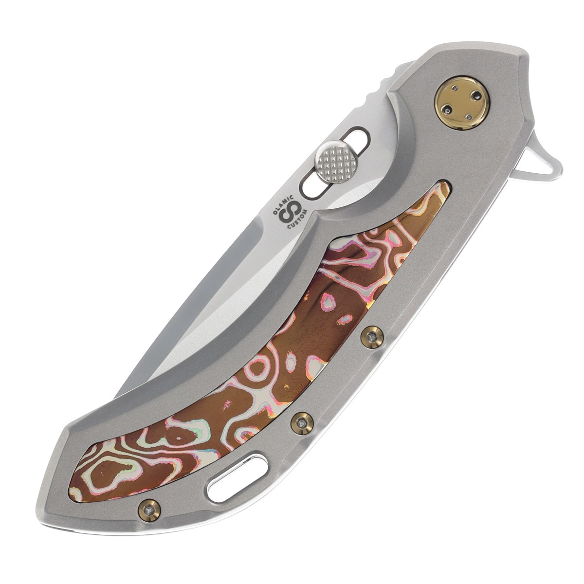 Olamic Wayfarer 247 Purist Ti Fedokume Inlay 3.5in Satin Blade 138P View 5