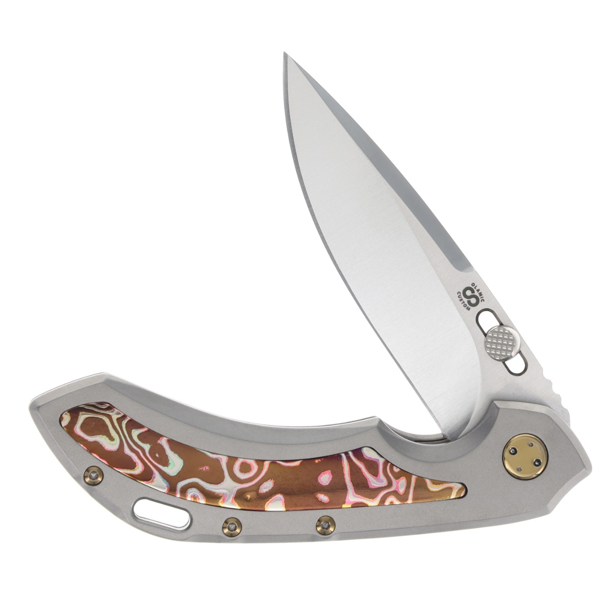 Olamic Wayfarer 247 Purist Ti Fedokume Inlay 3.5in Satin Blade 138P View 3