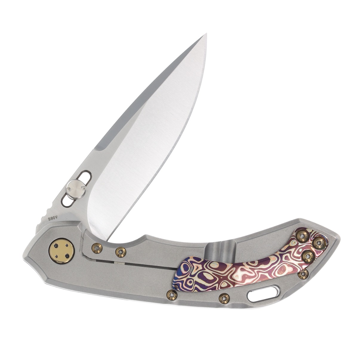 Olamic Wayfarer 247 Purist Ti Fedokume Inlay 3.5in Satin Blade 138P View 4