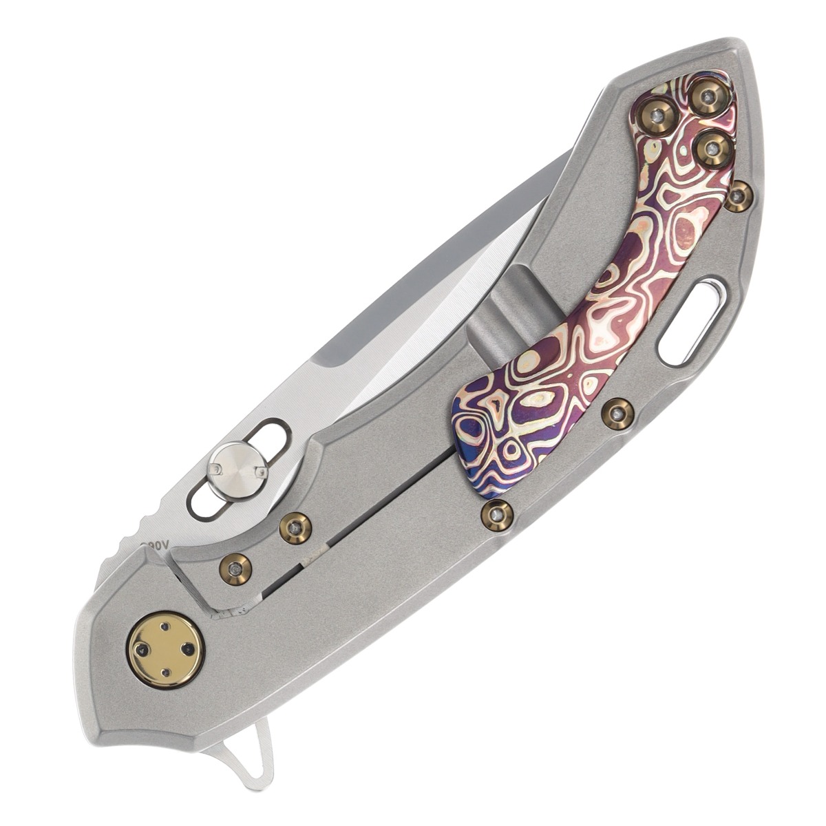 Olamic Wayfarer 247 Purist Ti Fedokume Inlay 3.5in Satin Blade 138P View 6