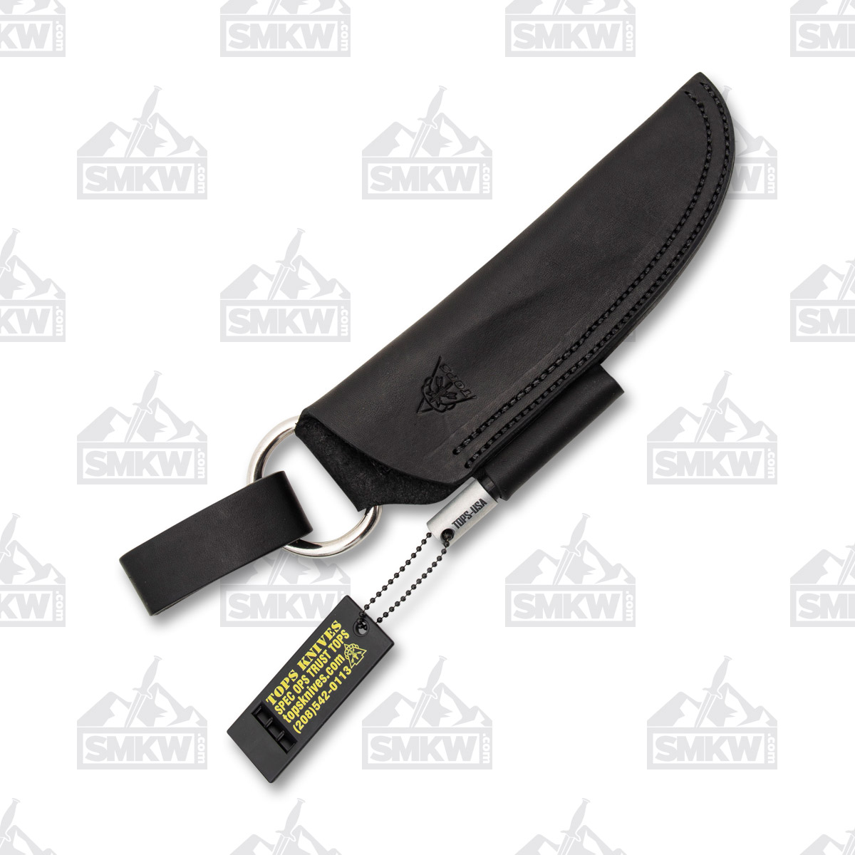 TOPS Bushcraft Black Leather Sheath Right Hand TPSHLBUSH View 4