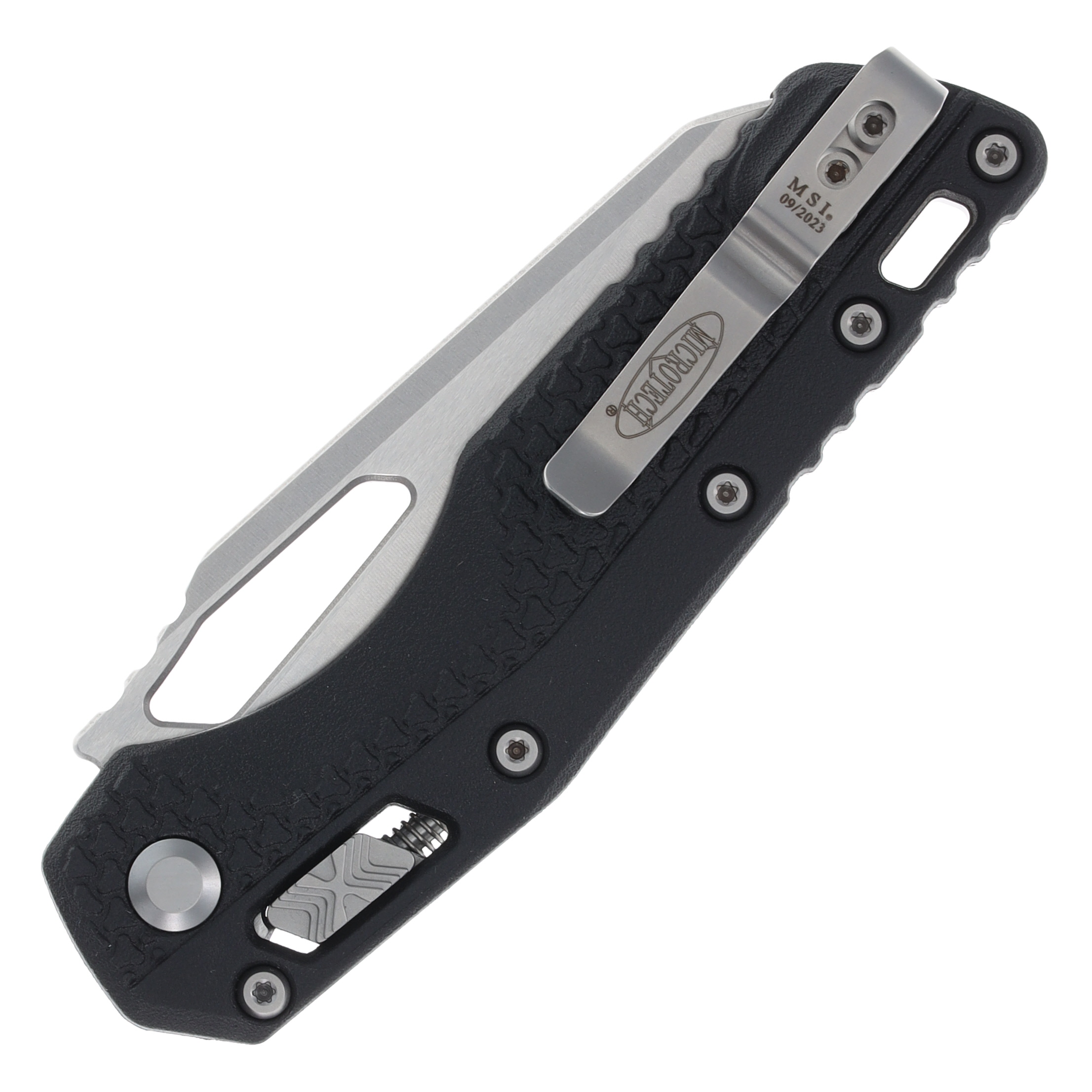 Microtech MSI RAM LOK Folding Knife 3.75in Plain Edge Polymer Stonewash MT210T11PMBK View 2