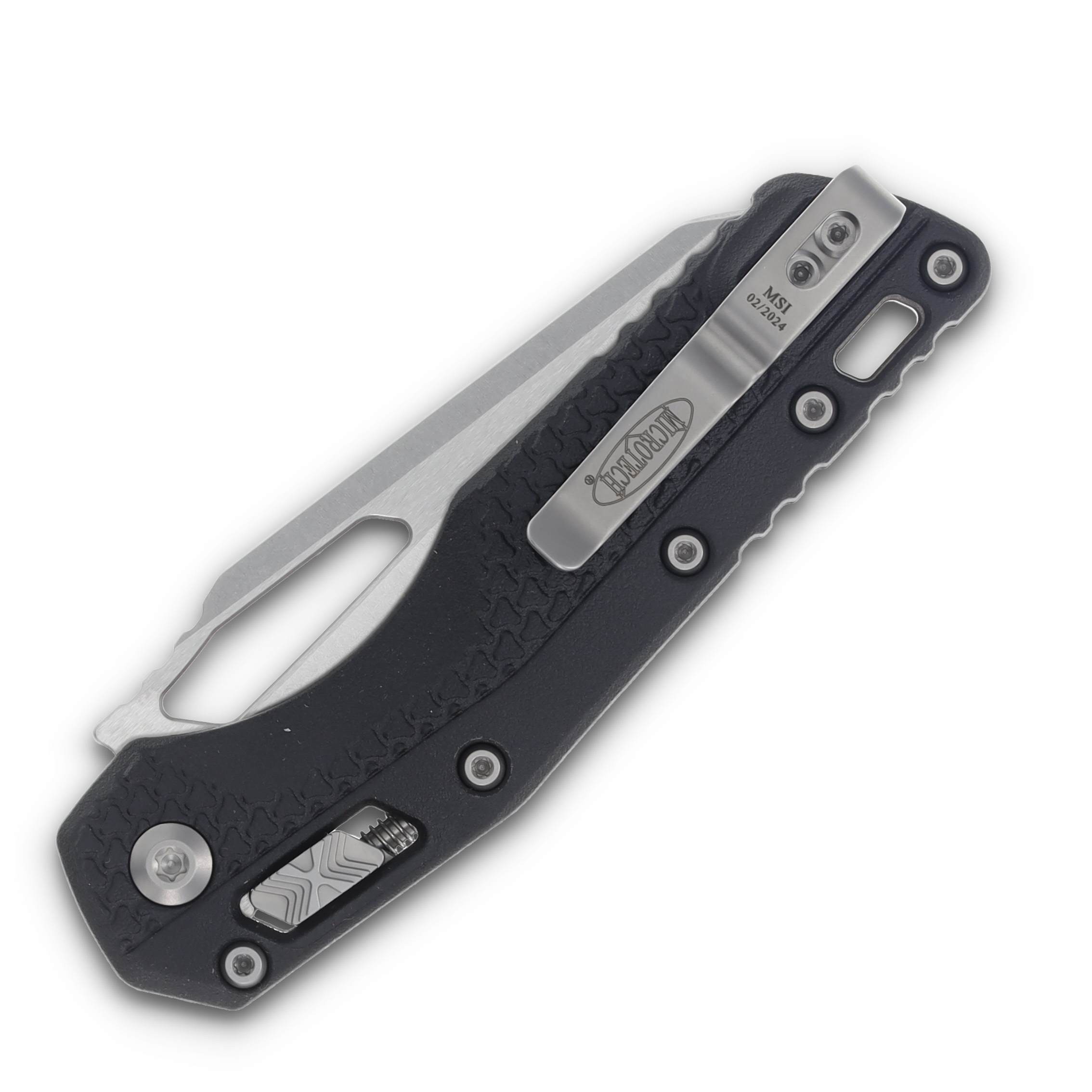 Microtech MSI RAM-LOK Manual Folding Knife (S/E Stonewash F/S | Black) MT210T12PMBK View 6