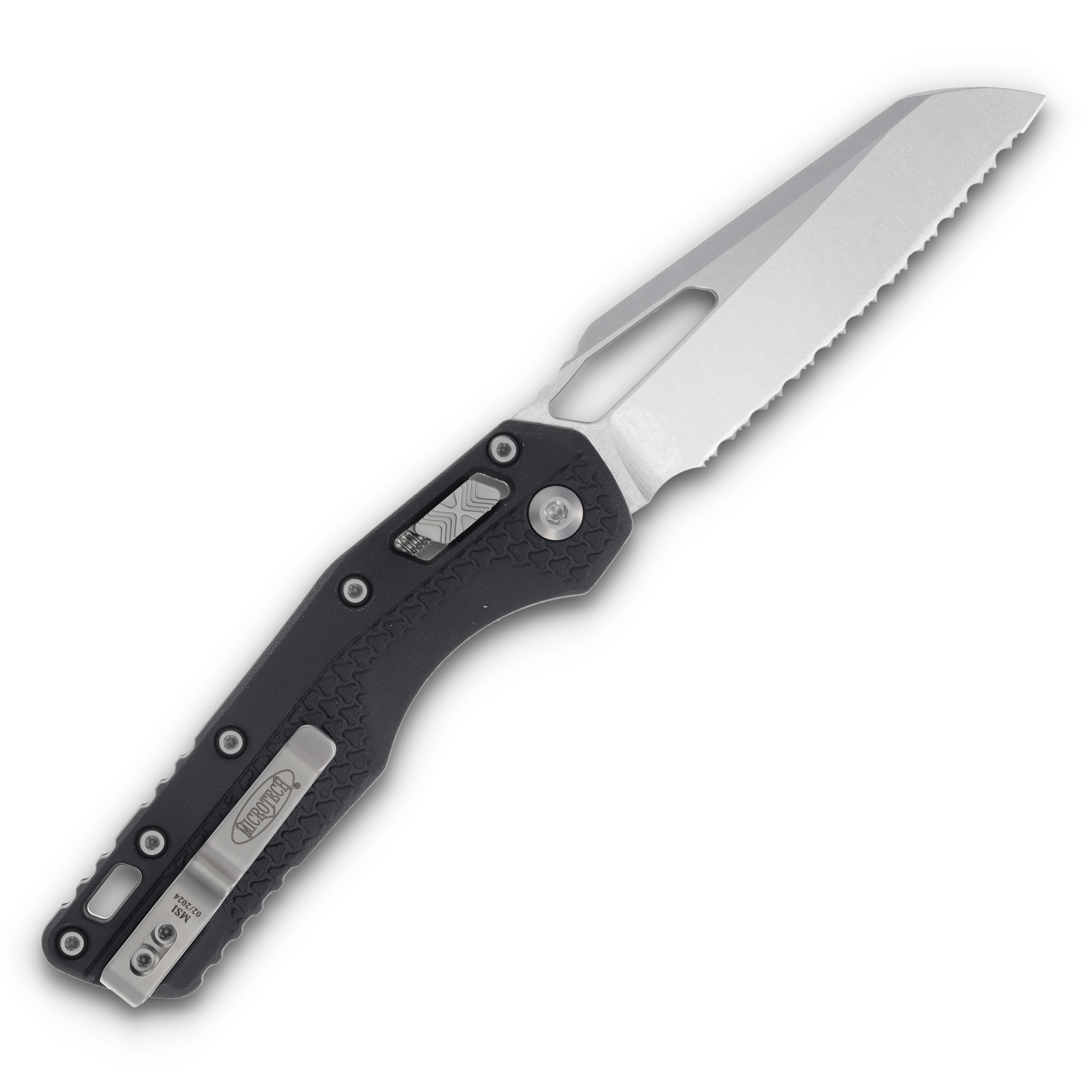 Microtech MSI RAM-LOK Manual Folding Knife (S/E Stonewash F/S | Black) MT210T12PMBK View 2