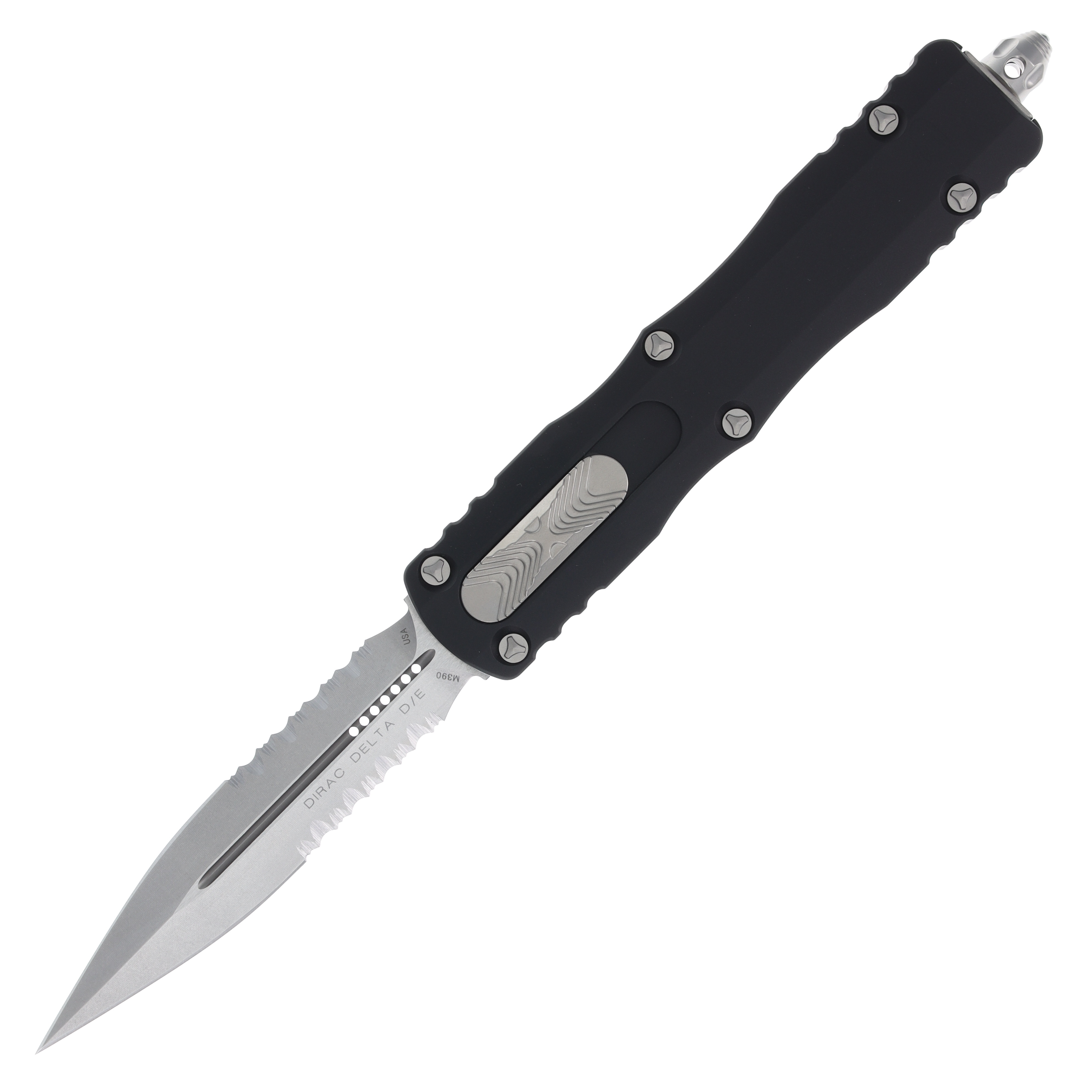 Microtech Dirac Delta Out-the-Front Automatic Knife (D/E Stonewash P/S | Black) AUMT22711 View 1