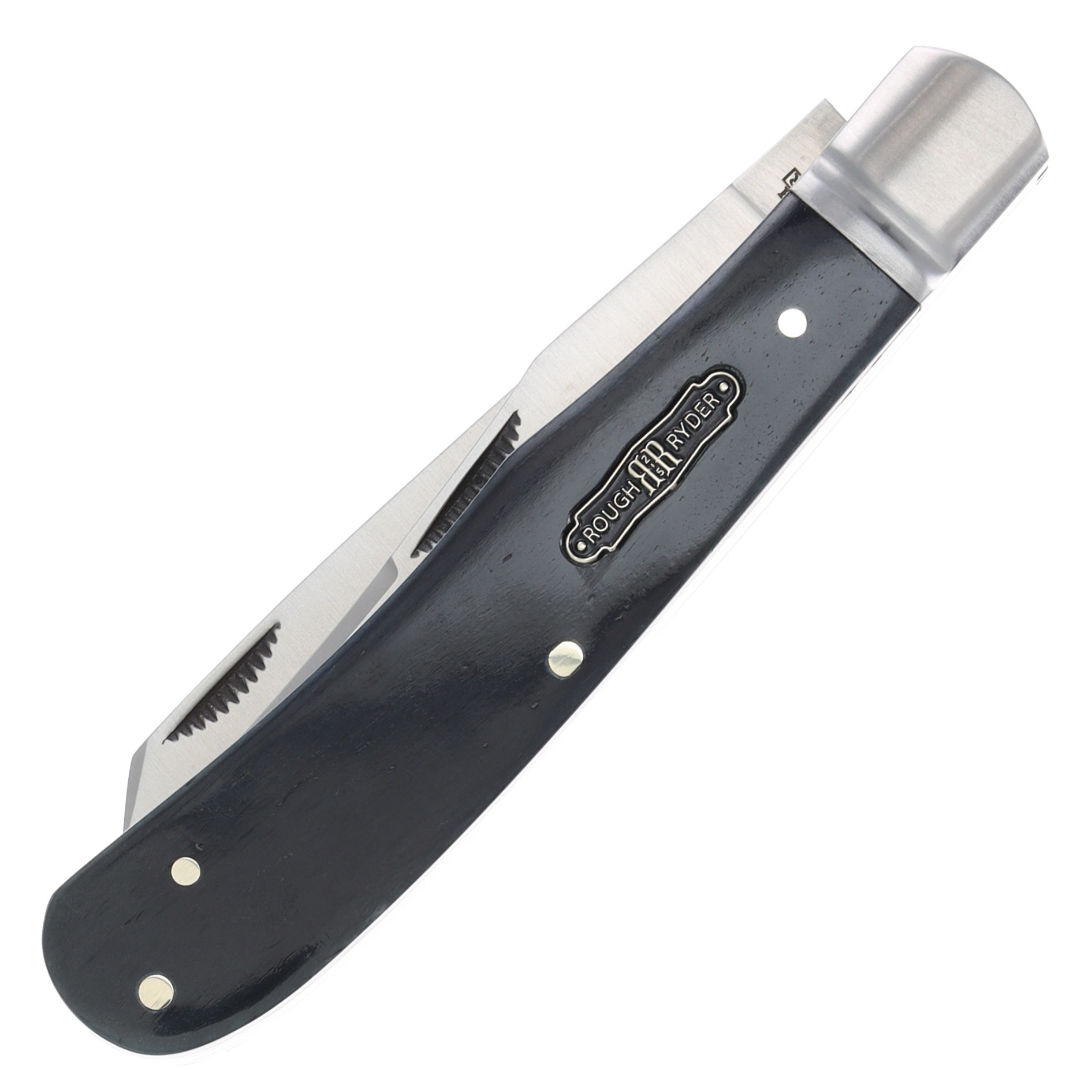 Rough Ryder Black Reserve Trapper Folding Knife (Black Smooth Bone) RR2559 View 3