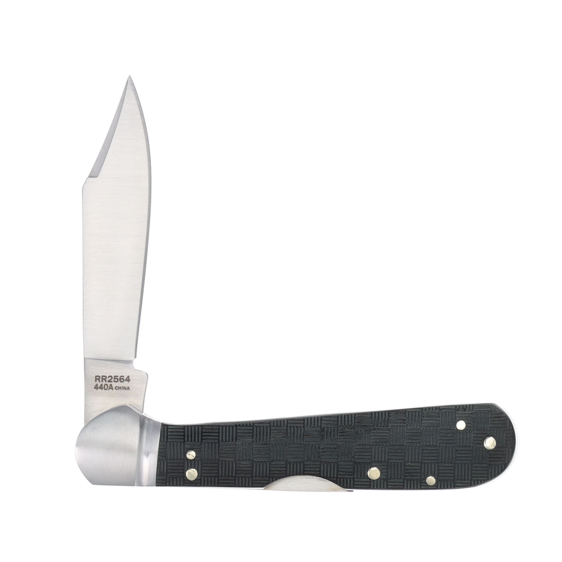 Rough Ryder Black Reserve Copperhead Folding Knife (Black Basketweave Pakkawood) RR2564 View 2