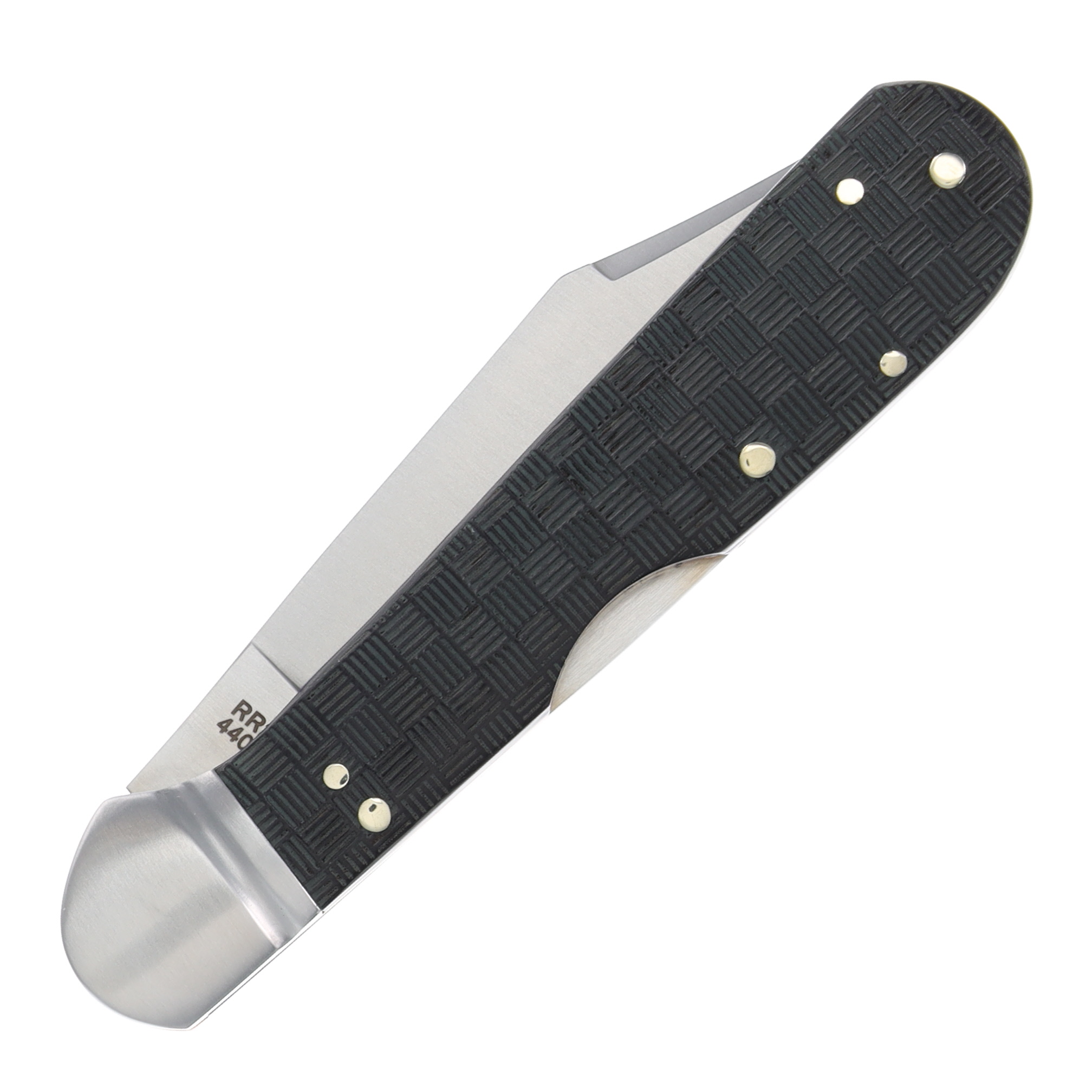 Rough Ryder Black Reserve Copperhead Folding Knife (Black Basketweave Pakkawood) RR2564 View 4