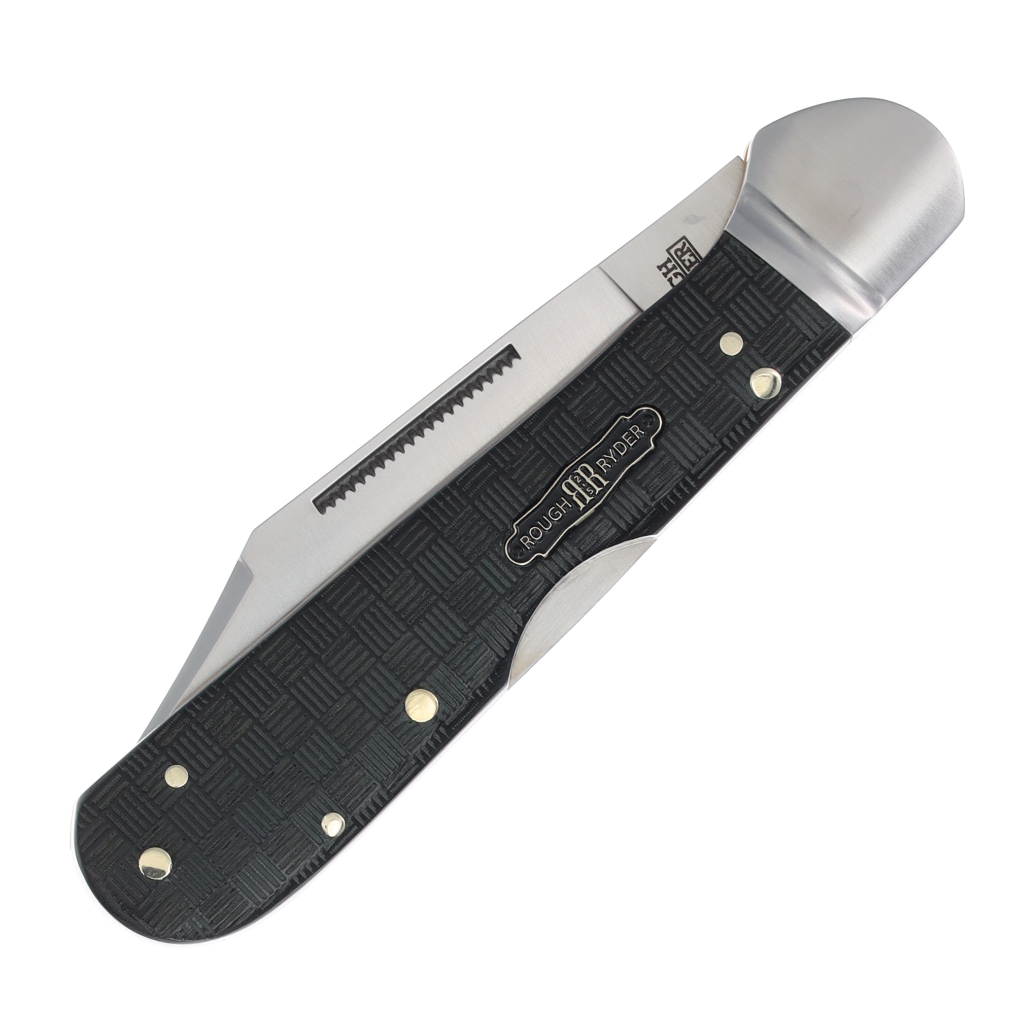 Rough Ryder Black Reserve Copperhead Folding Knife (Black Basketweave Pakkawood) RR2564 View 3
