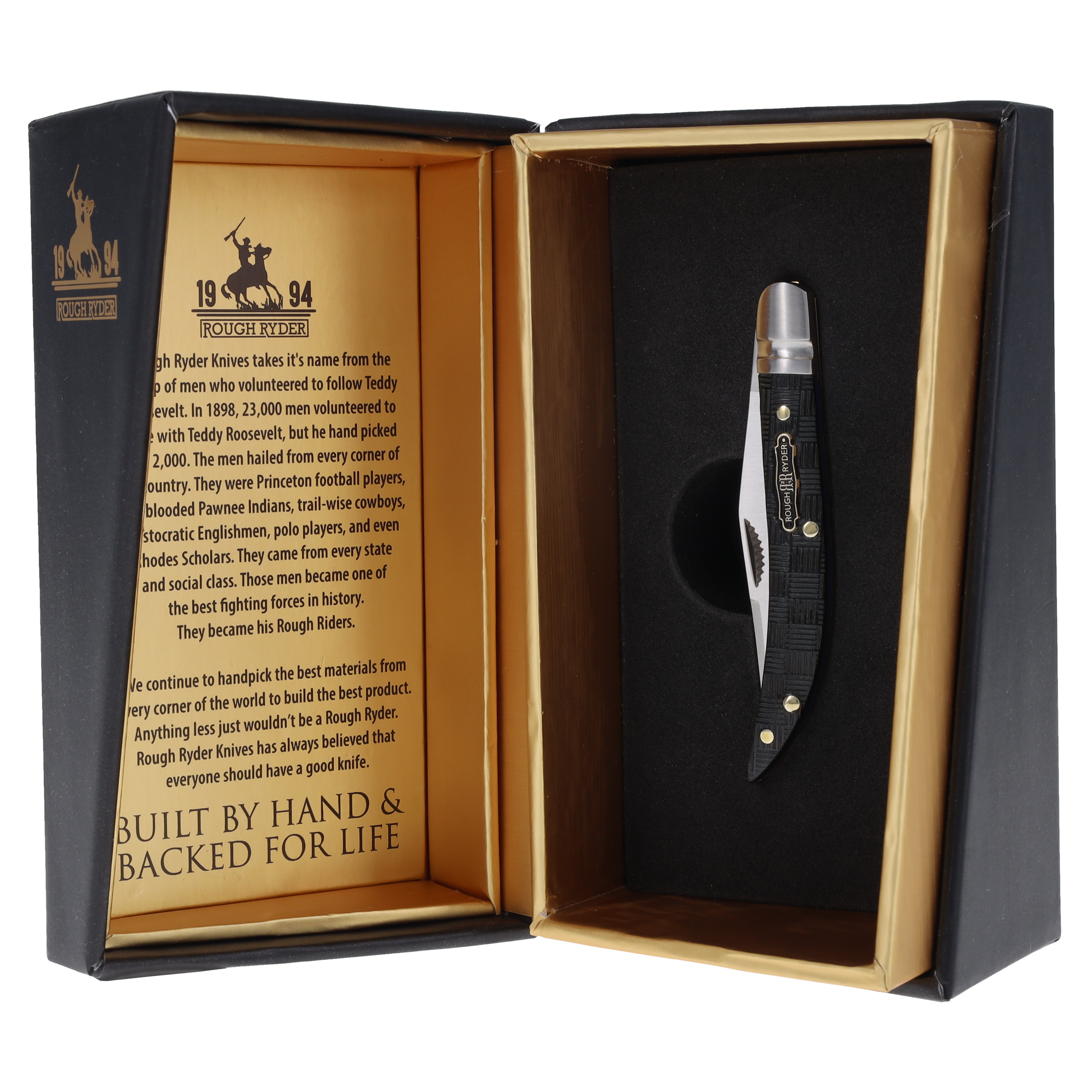 Rough Ryder Black Reserve Barehead Toothpick Folding Knife Black