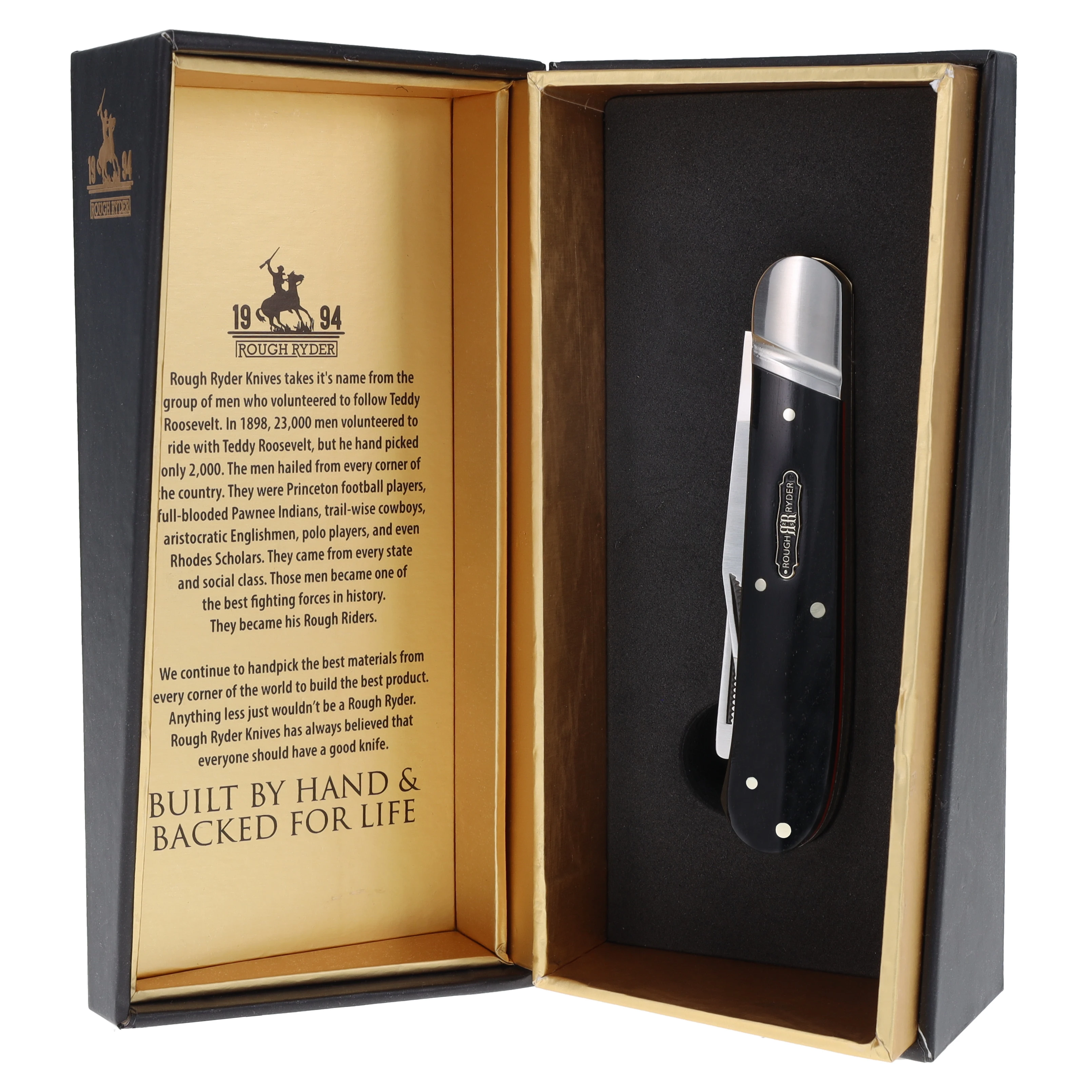 Rough Ryder Black Reserve Barehead One-Arm Razor Folding Knife (Black Smooth Bone) RR2567 View 7