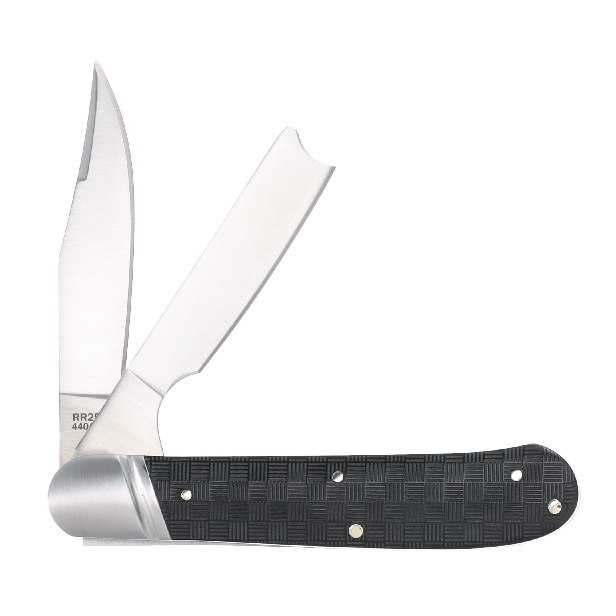 Rough Ryder Black Reserve One Arm Razor Folding Knife (Black Basketweave Pakkawood) RR2568 View 2
