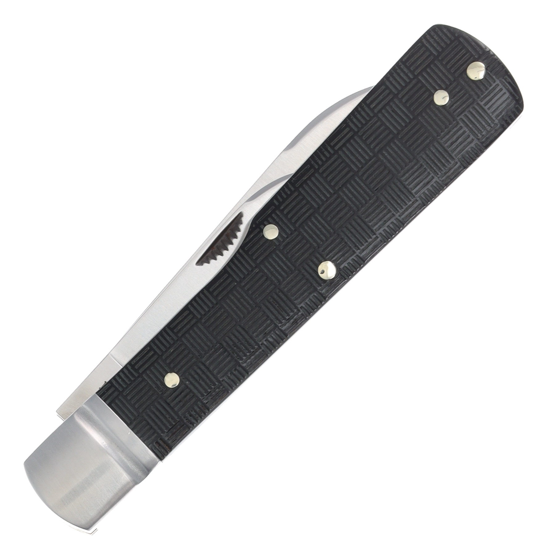 Rough Ryder Black Reserve Gunstock Folding Knife Black Basketweave Pakkawood RR2570 View 4