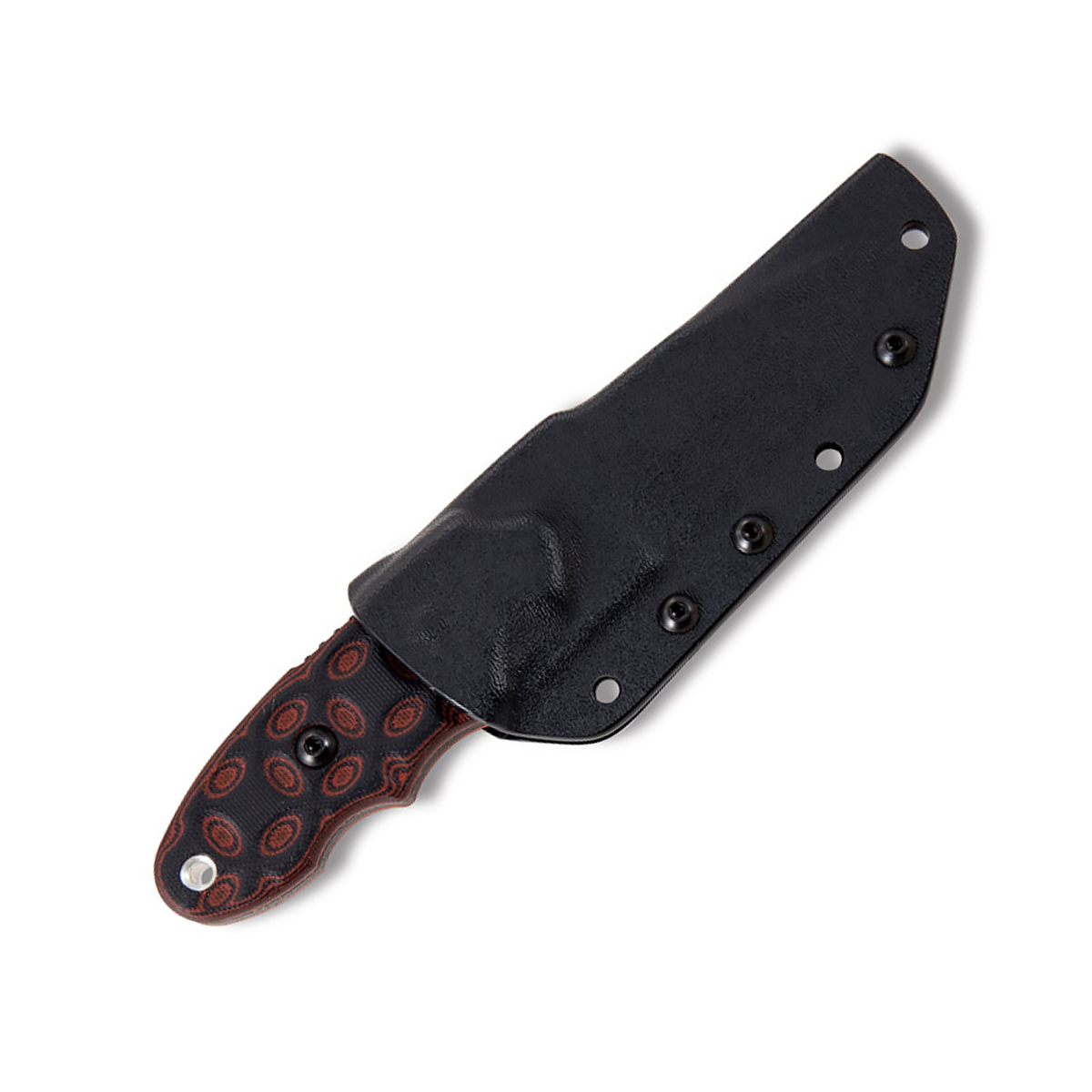 TOPS C.A.T. Fixed Blade Red Black Bullseye Plain Black Drop Point TP200H02 View 3