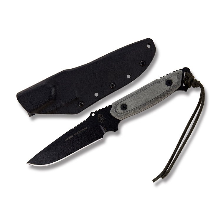 TOPS Knives Dawn Warrior Micarta Fixed Blade 5.5in Black Hunters Point TPDW33 View 1