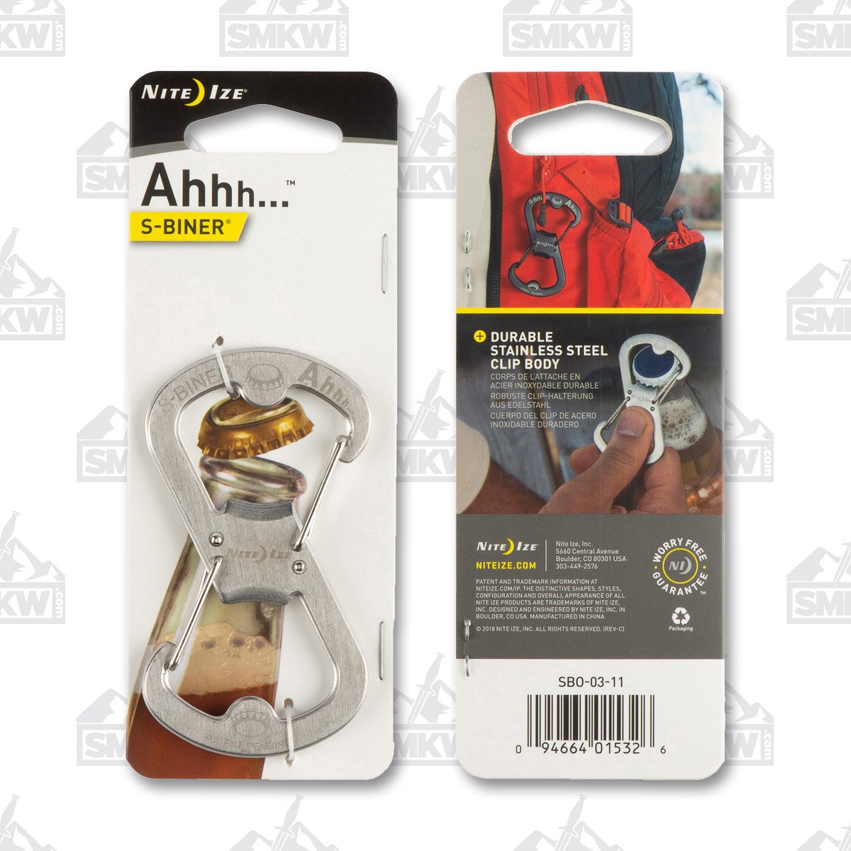 Nite Ize S-Biner AHHH Satin Finish Stainless Steel Model SBO-03-11 NISOB0311 View 1