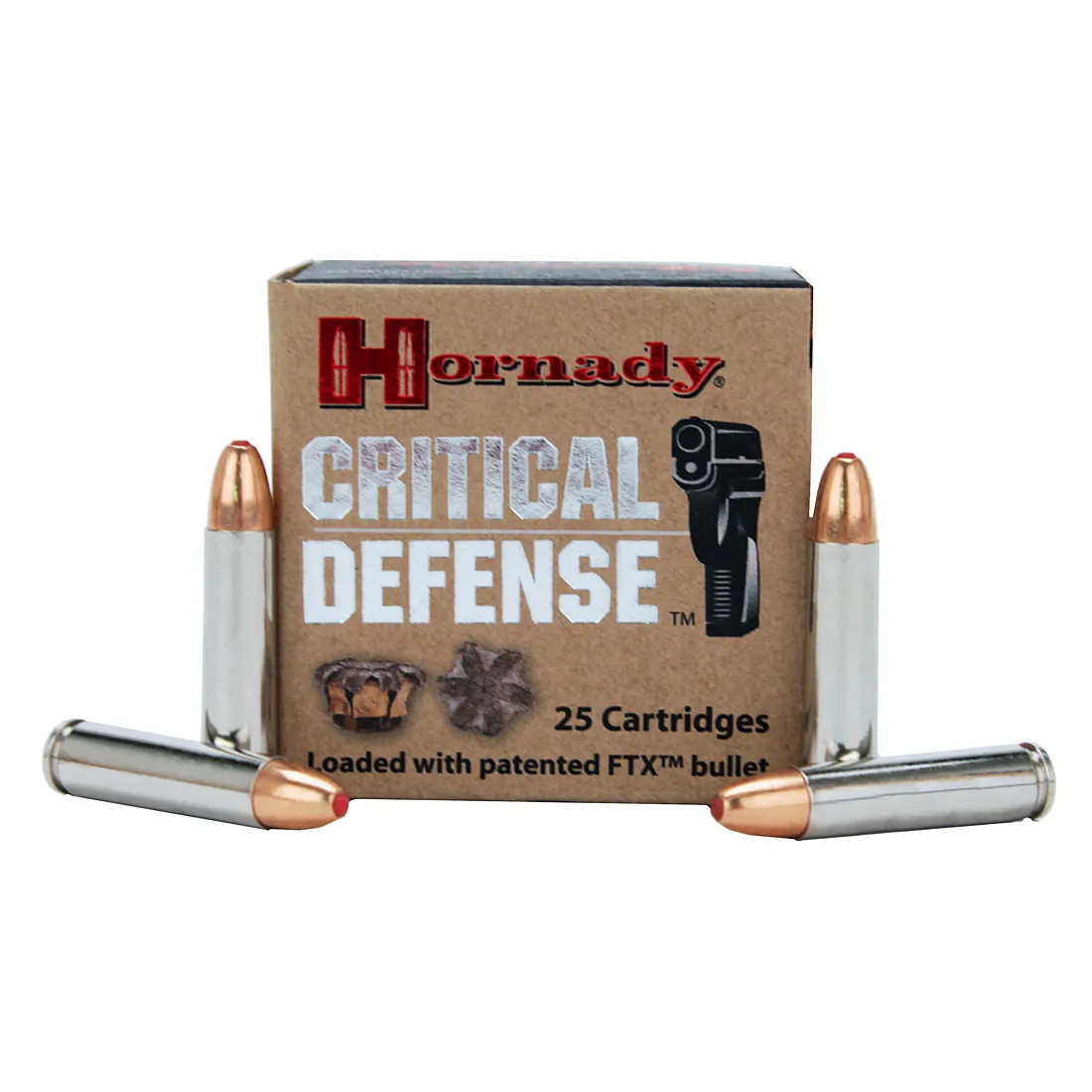 Hornady Critical Defense 30 Carbine Ammunition 110 Grain Brass 20 Rounds FTX 81030 View 1